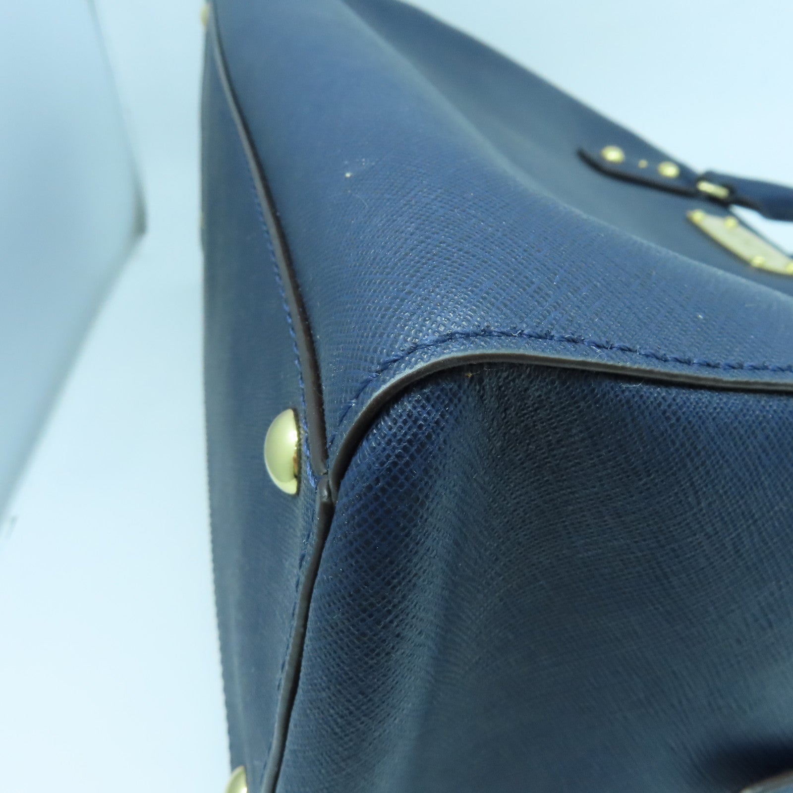 Michael Kors 牛皮皮革2 Way Shoulder金扣手挽肩背兩用袋藍色