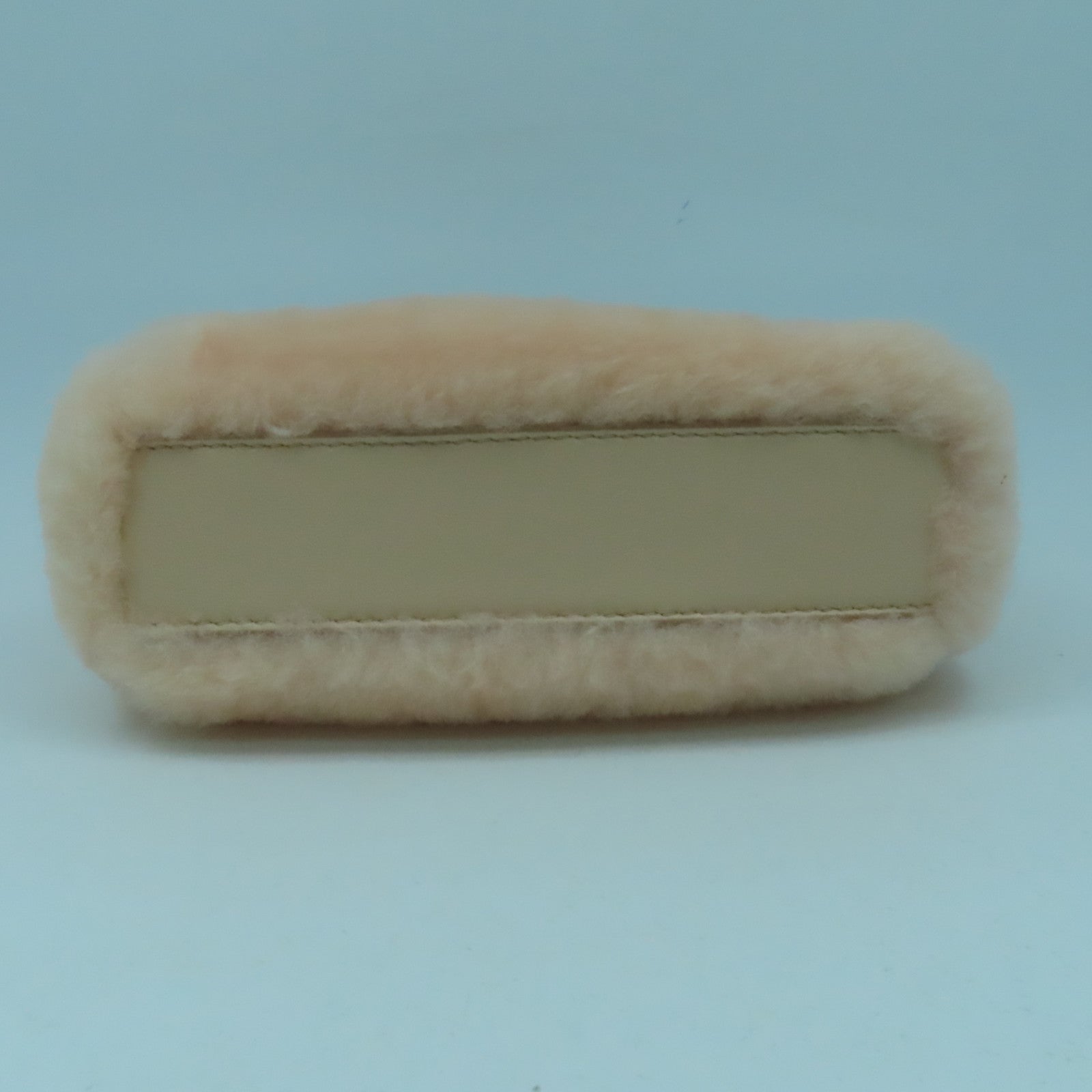 FENDI 毛茸/皮革Peekaboo Micro Shoulder Bag銀扣肩背袋粉紅色