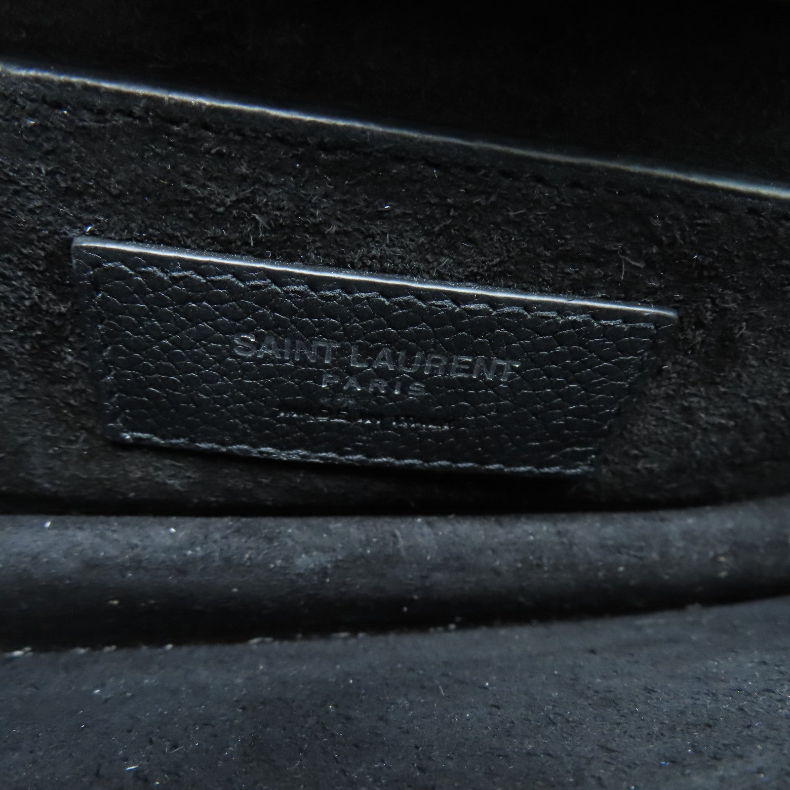 SAINT LAURENT 牛皮皮革Shoulder Bag銀扣肩背袋黑色