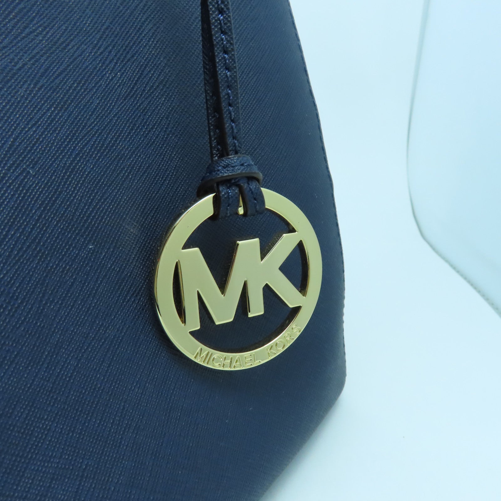 Michael Kors 牛皮皮革2 Way Shoulder金扣手挽肩背兩用袋藍色