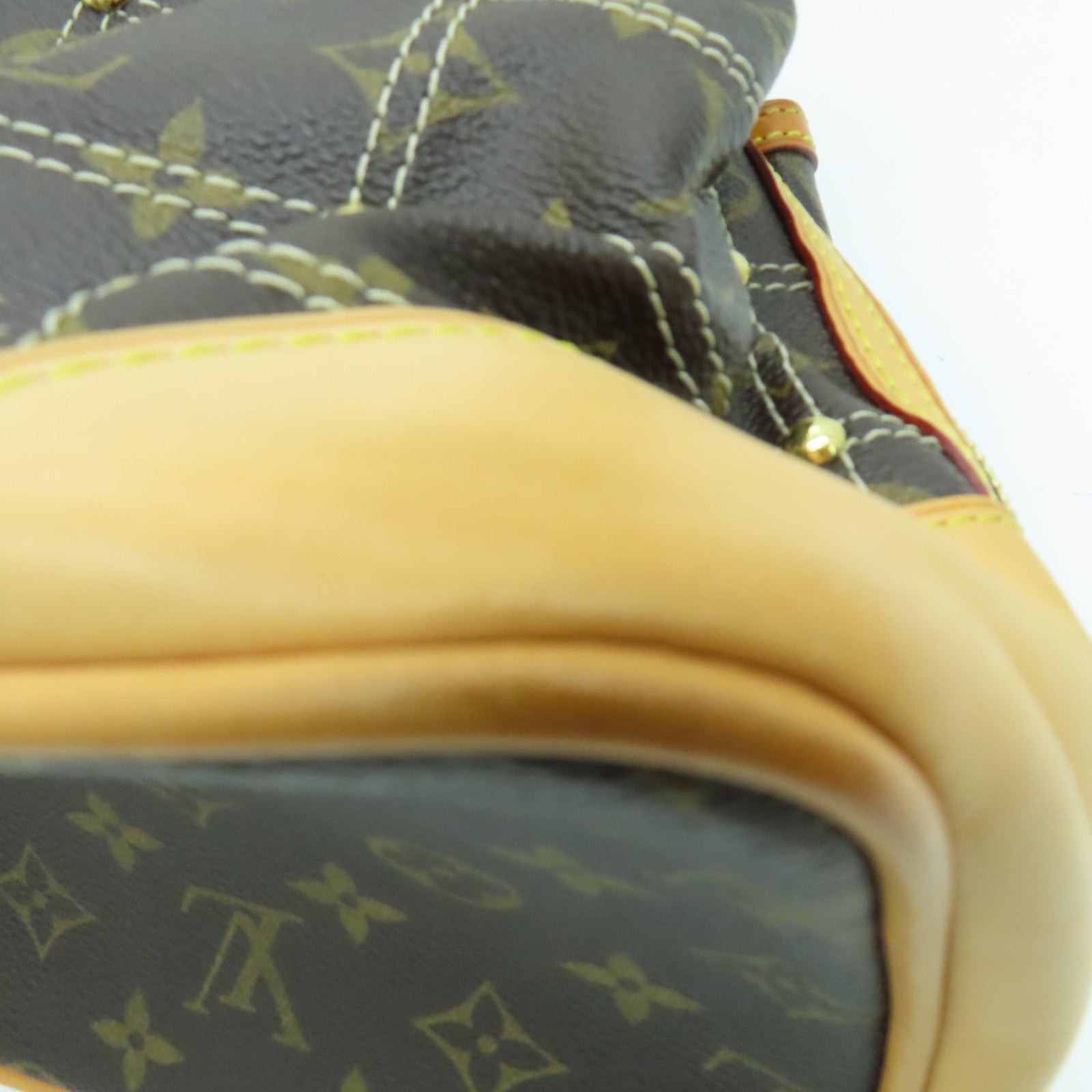 LOUIS VUITTON Monogram Rivets肩背袋金扣啡色