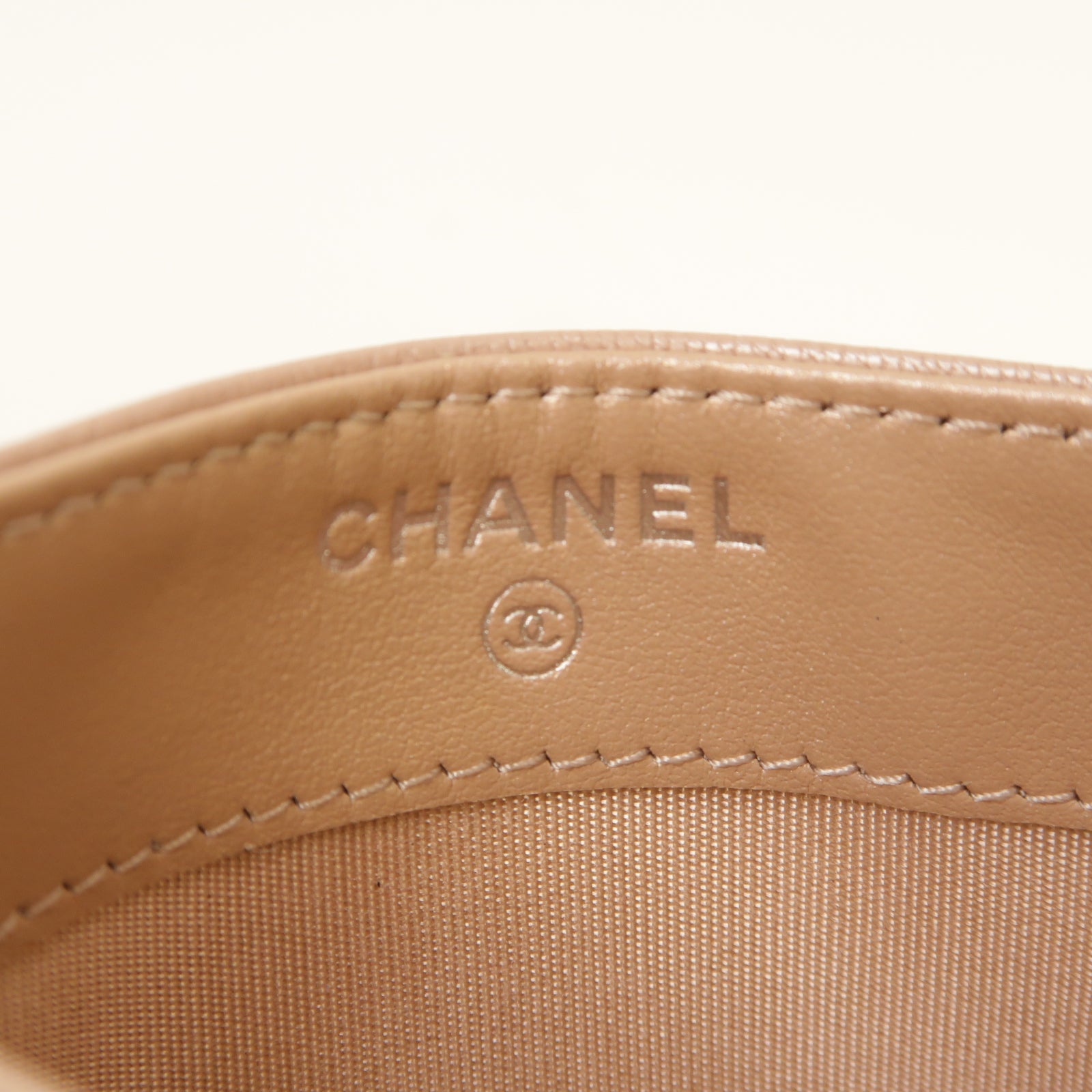 CHANEL 皮革Card Case銀扣卡片套粉紅色