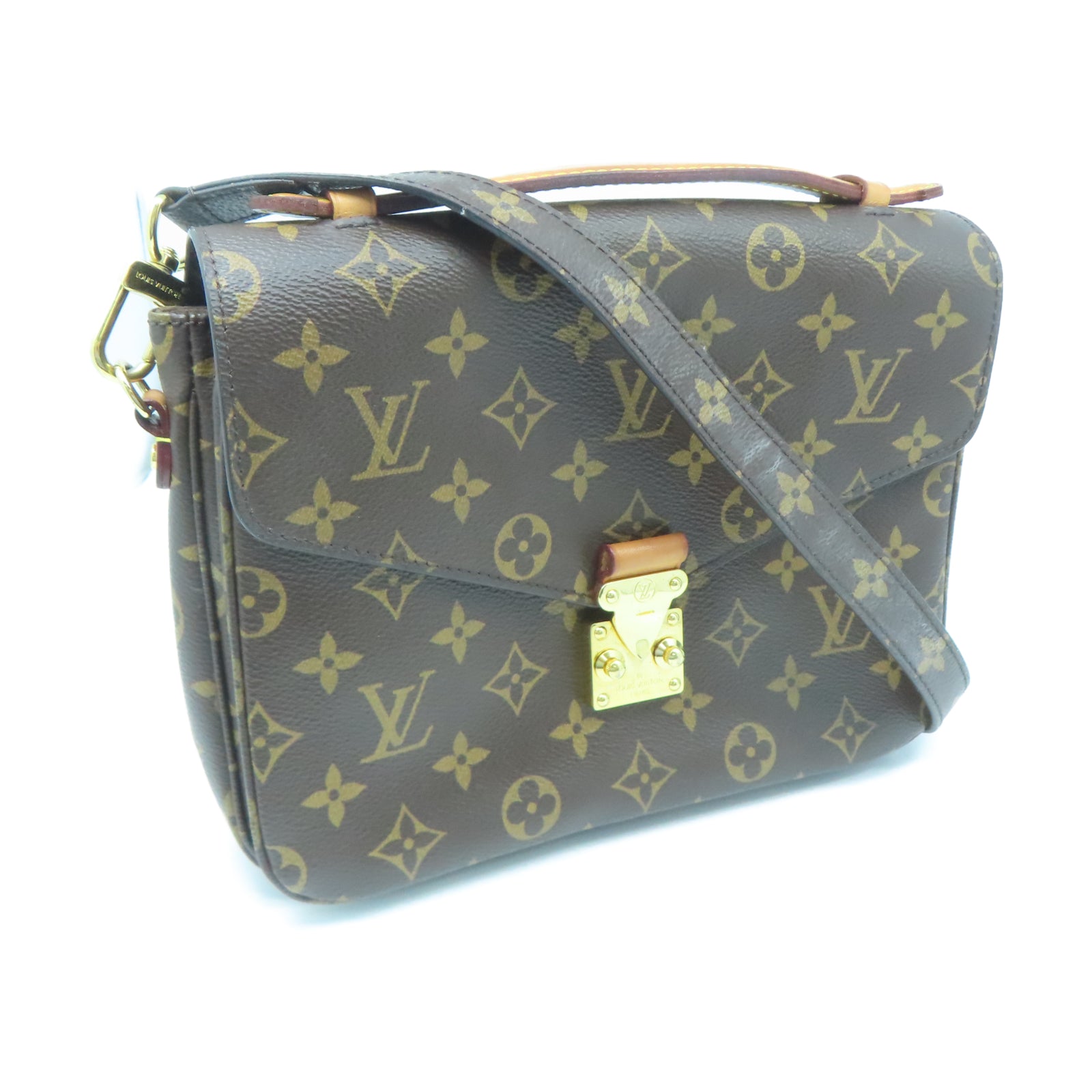 LOUIS VUITTON Monogram Pochette Metis金扣手挽肩背兩用袋棕色