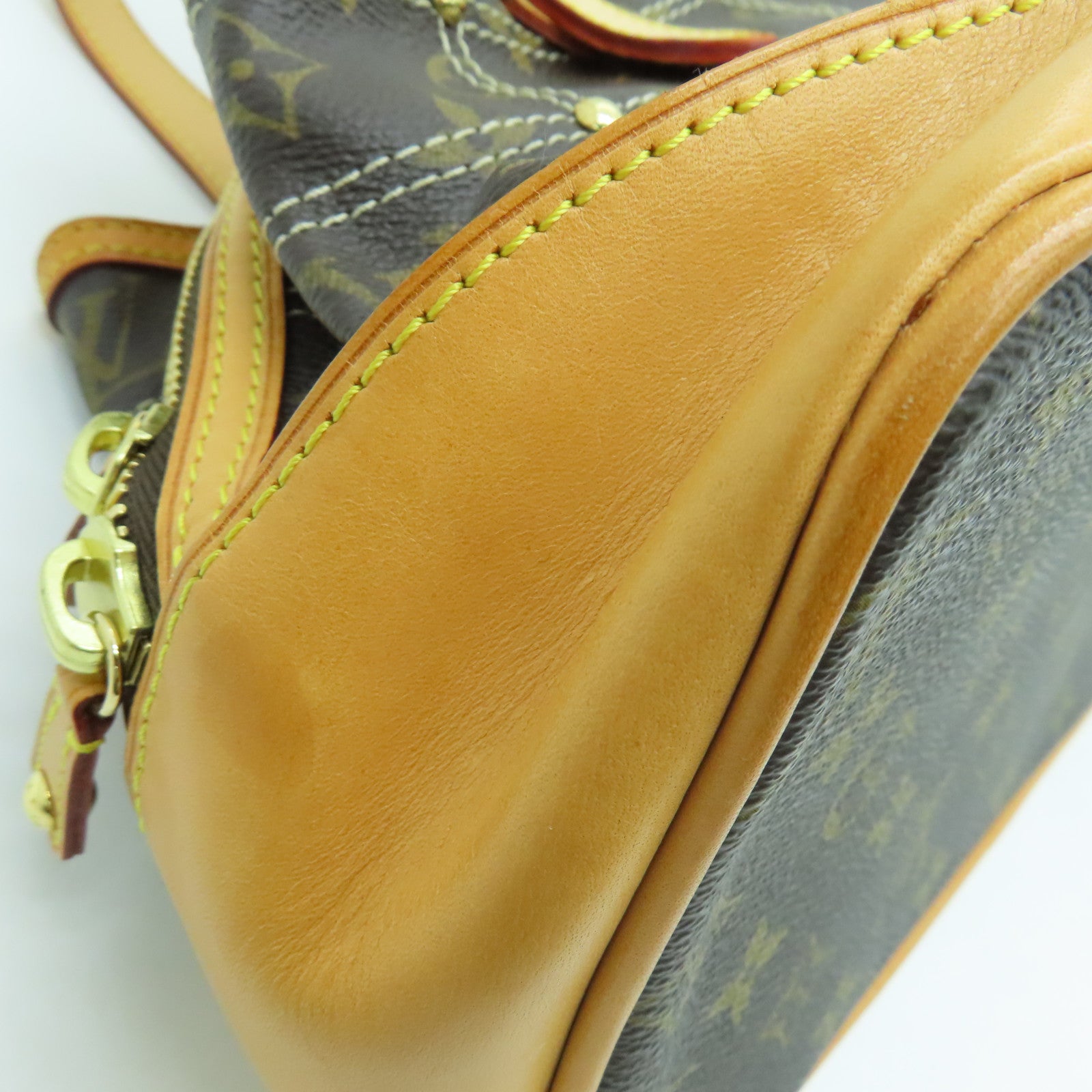 LOUIS VUITTON Monogram Rivets肩背袋金扣啡色