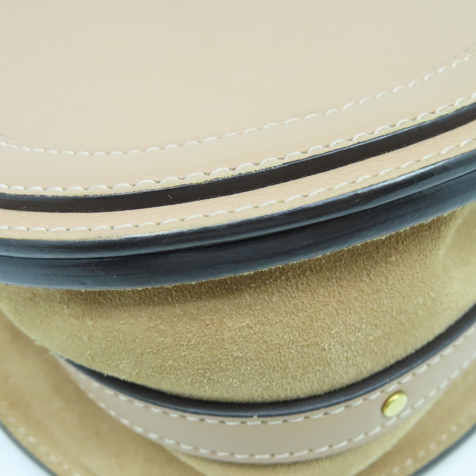 Chloe 牛皮皮革Shoulder Bag金扣手挽肩背两用袋杏色