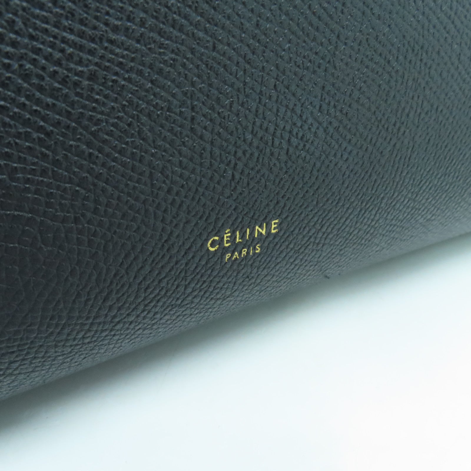 CELINE 牛皮皮革Mini Belt Bag金扣手挽肩背两用袋黑色