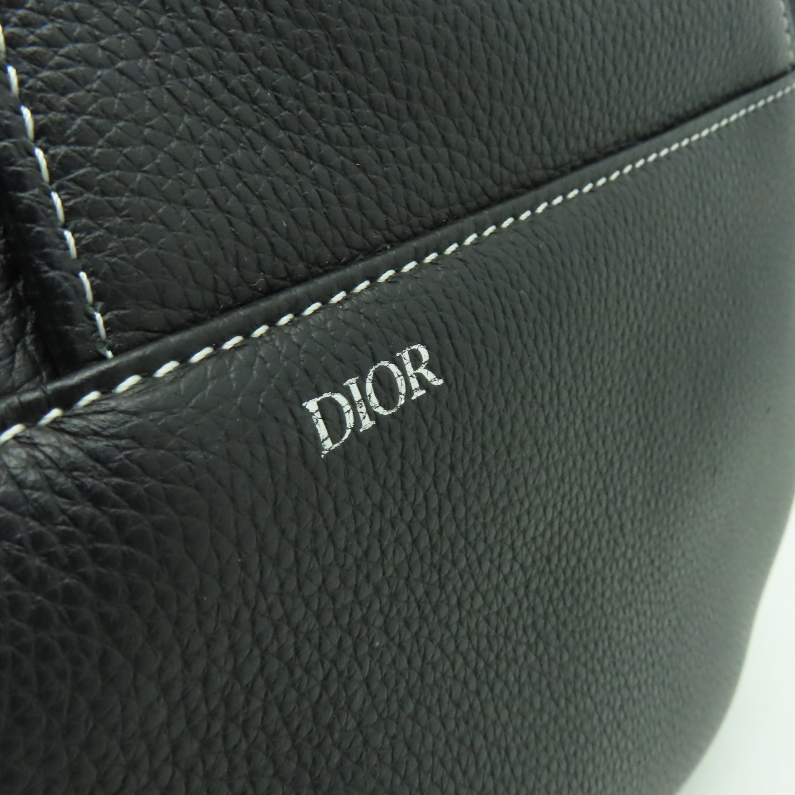 Dior 牛皮皮革Saddle銀扣肩背袋黑色