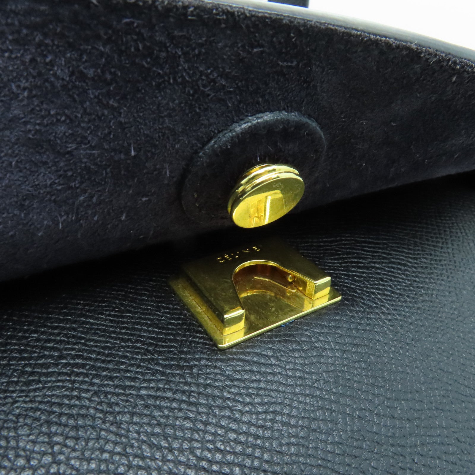 CELINE 牛皮皮革Mini Belt Bag金扣手挽肩背两用袋黑色