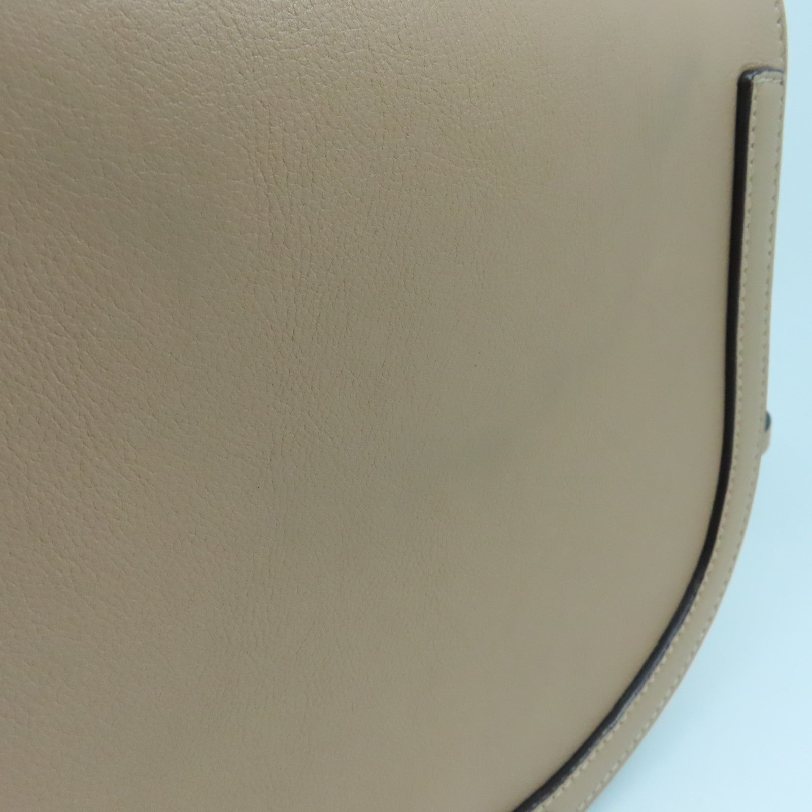 Chloe 牛皮皮革Shoulder Bag金扣手挽肩背两用袋杏色