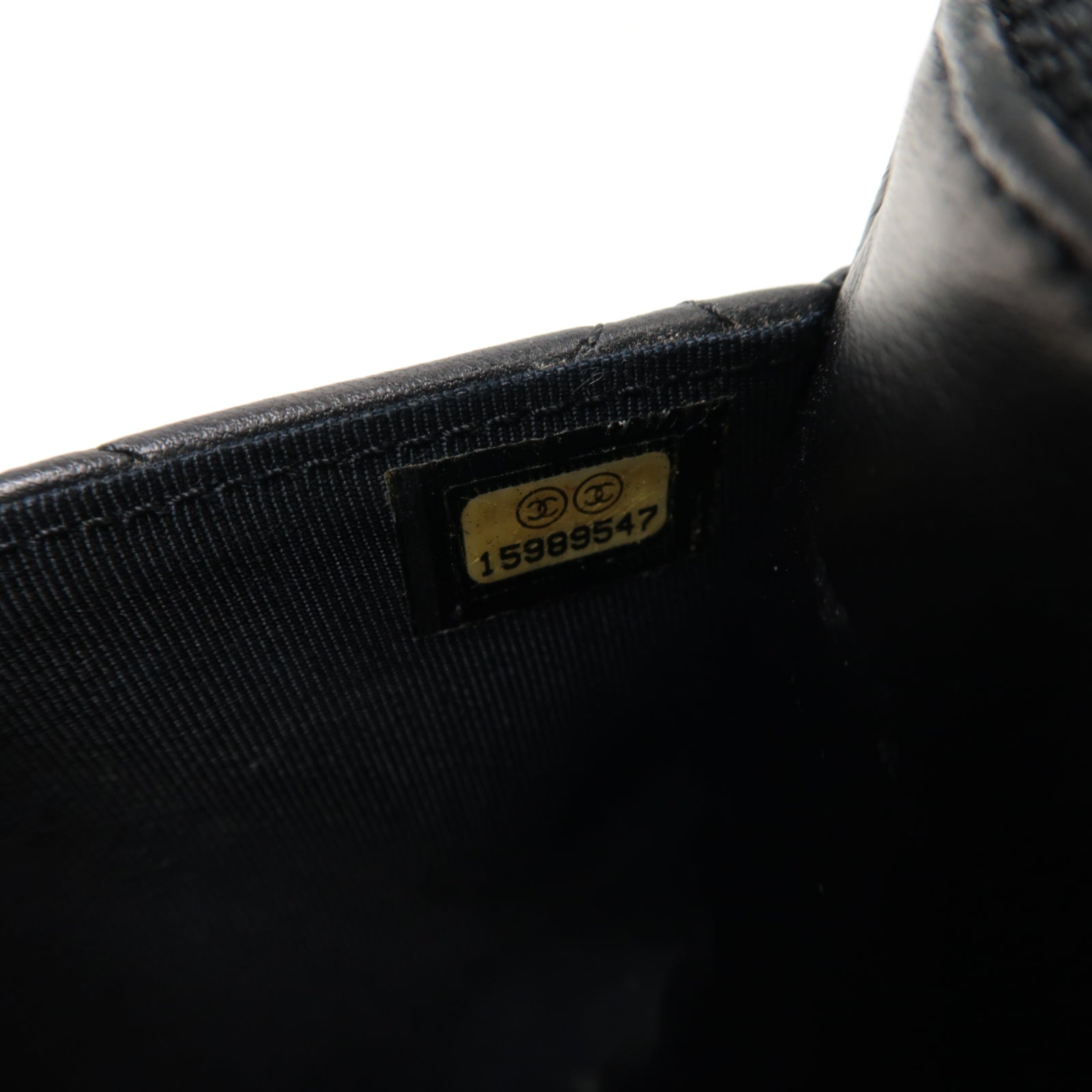 CHANEL 菱格羊皮皮革WOC Chain Shoulder Bag銀扣鏈帶肩背袋黒色
