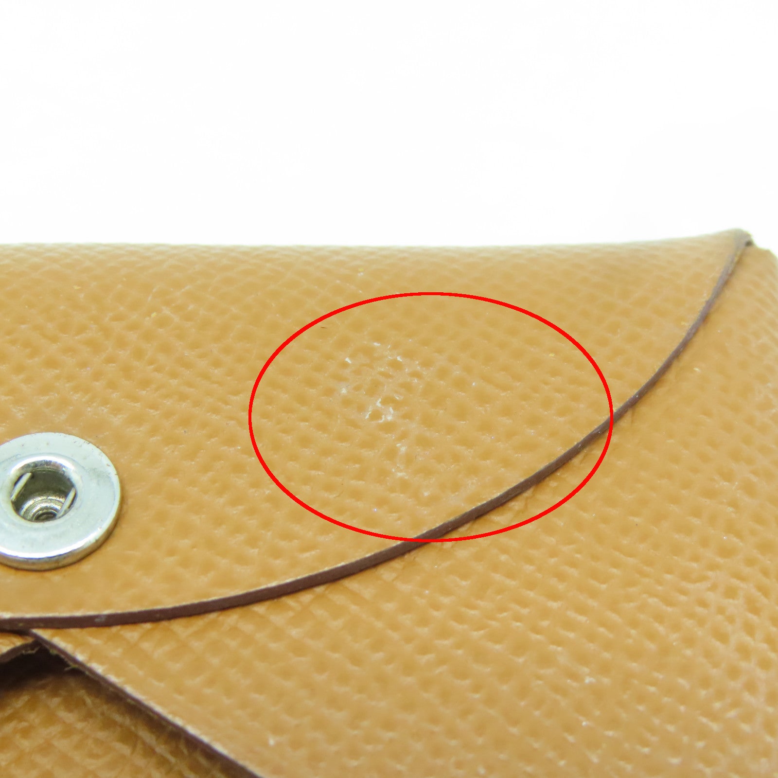 HERMES Veau Epsom皮革Card Case銀扣卡片套金色/經典駝色