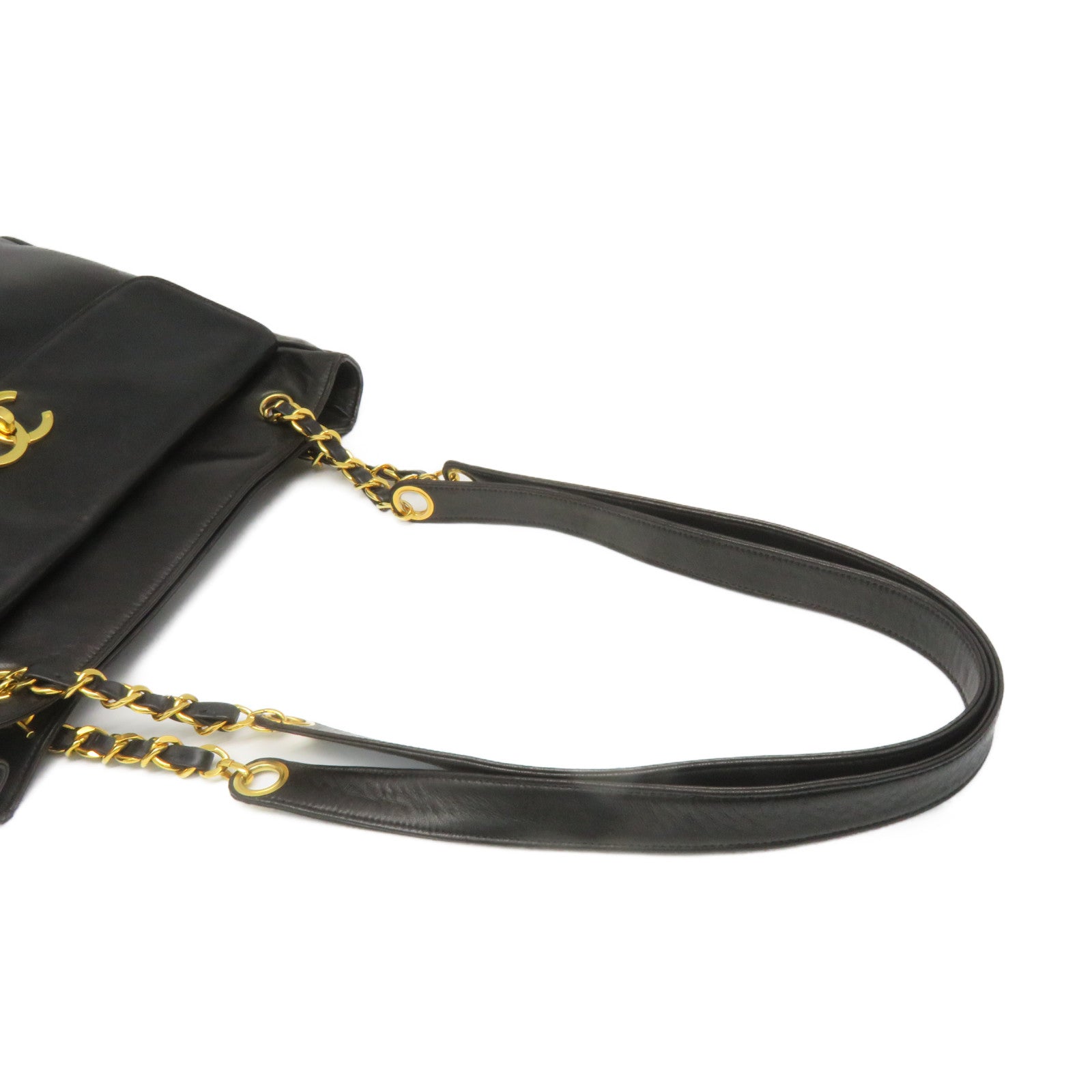 CHANEL 【激減優惠】羊皮皮革Chain Shoulder Bag金扣鏈帶肩背袋黑色
