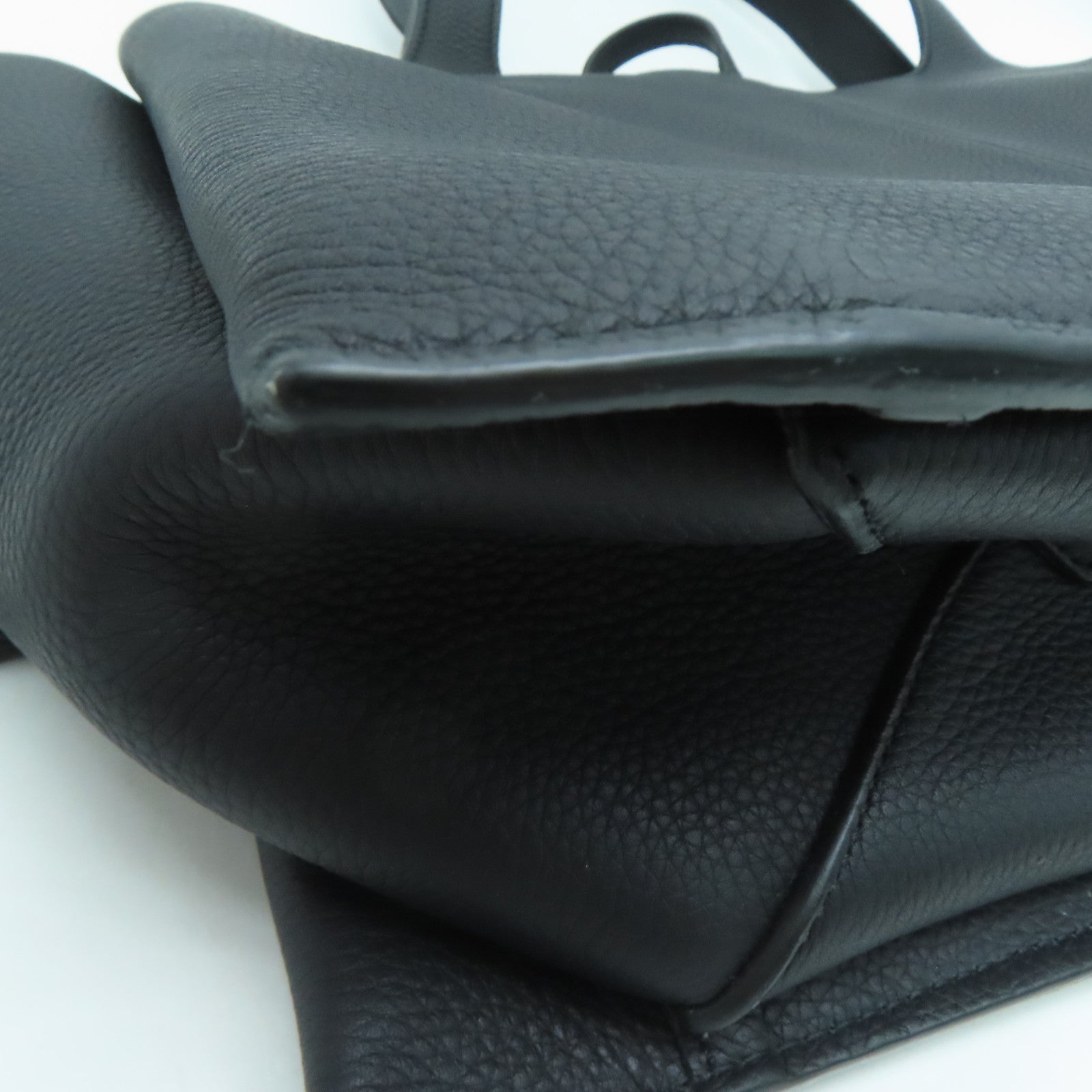CELINE 牛皮皮革Frifold Tote銀扣手挽袋/肩背袋黑色