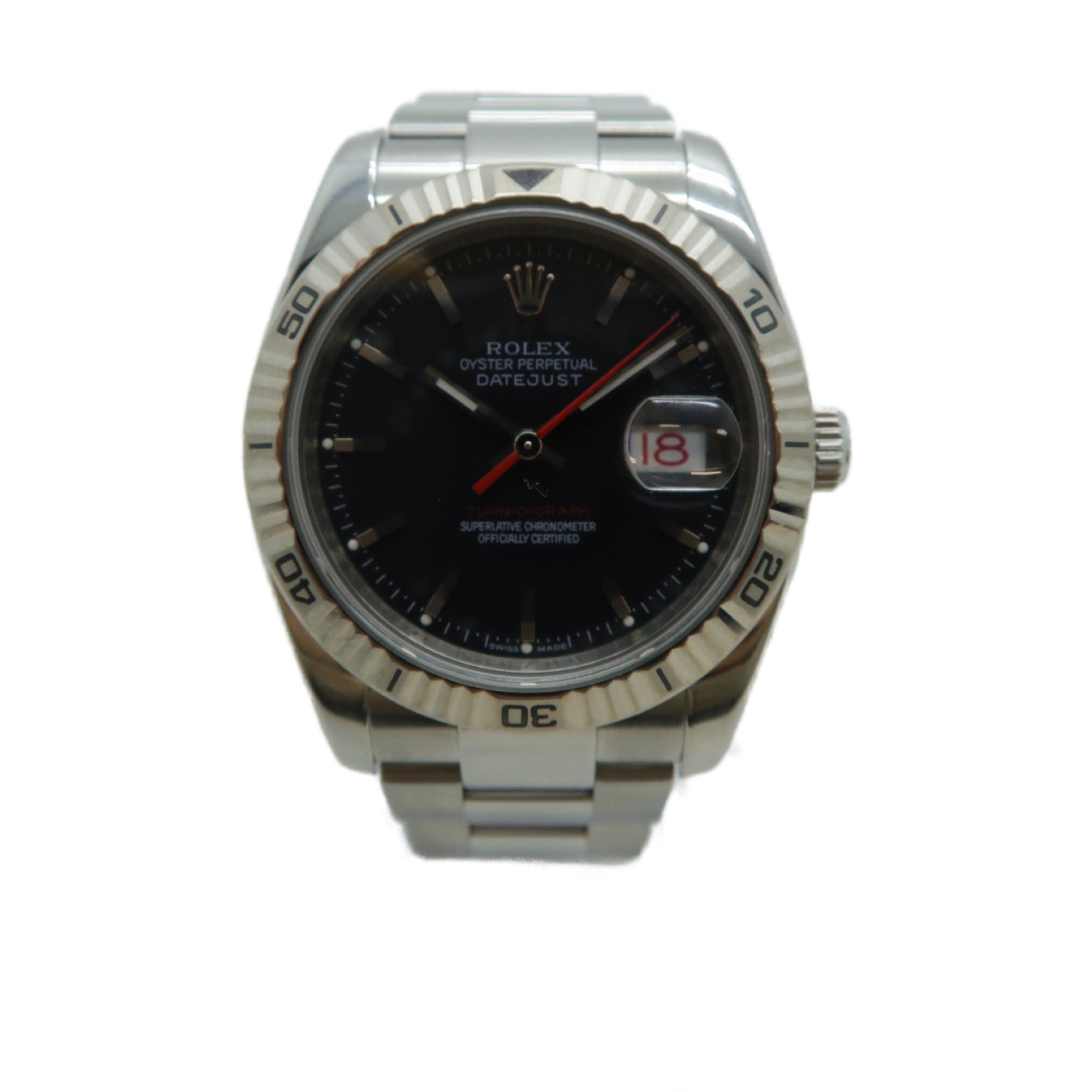 ROLEX Turn-O-Graph不鏽鋼手錶自動機芯黑色