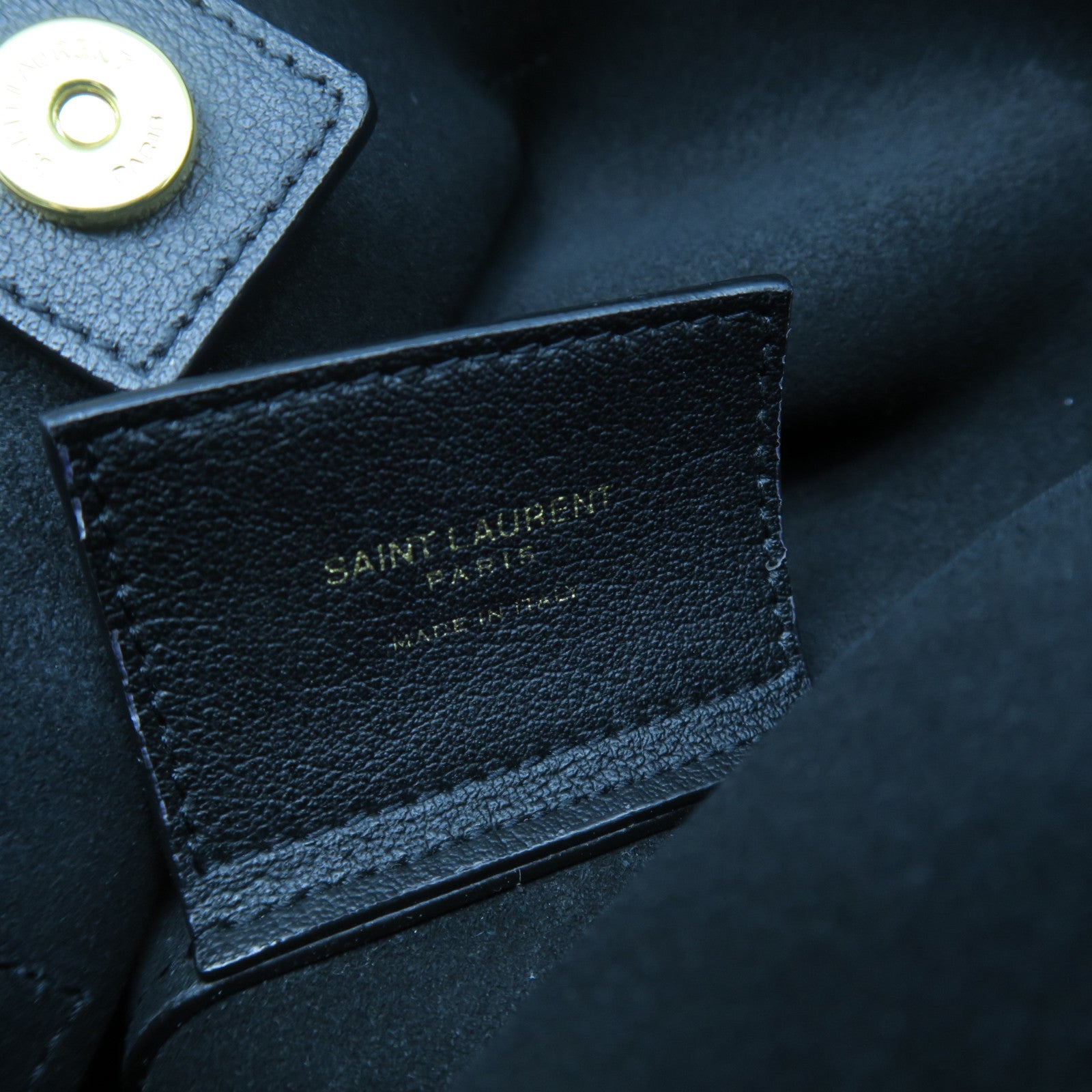 SAINT LAURENT 牛皮皮革2 Way Shoulder金扣手挽肩背兩用袋黑色
