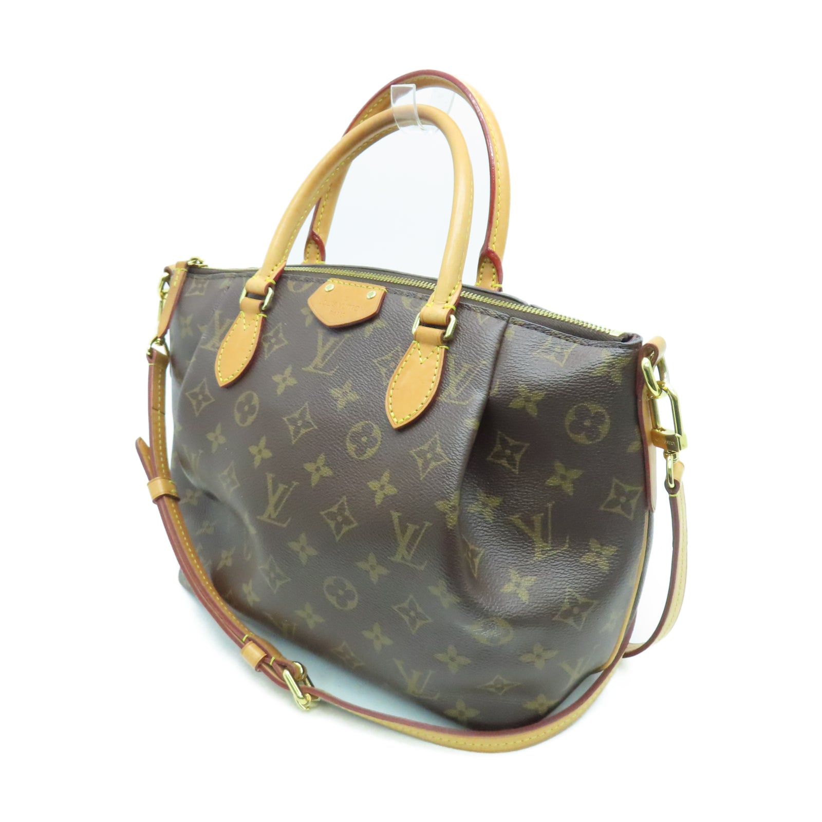 LOUIS VUITTON Monogram Turenne PM gold buckle handle shoulder bag brown