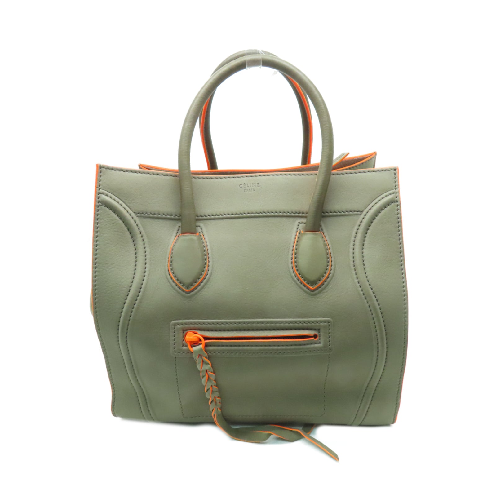 CELINE 牛皮皮革Luggage Phantom手挽袋米色