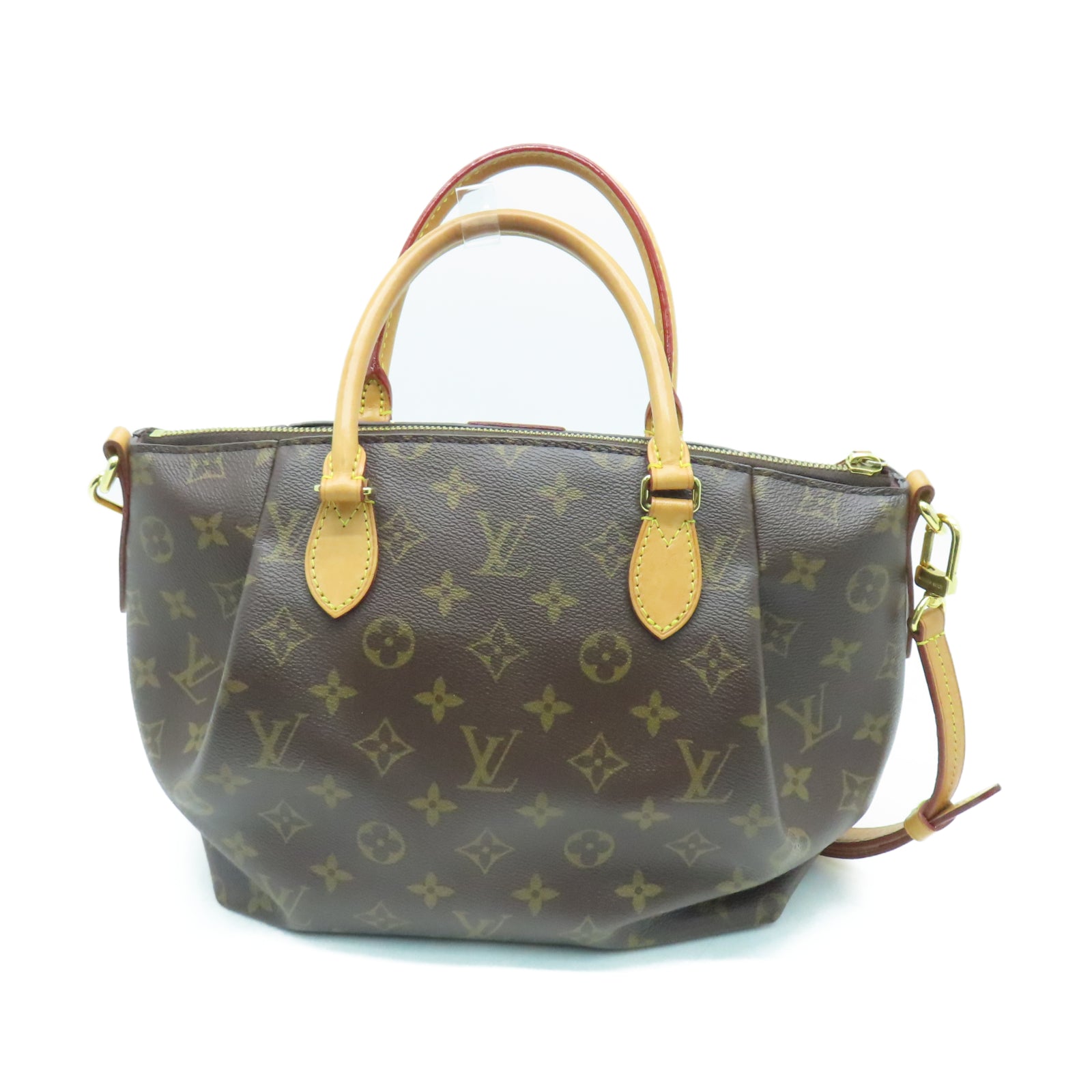 LOUIS VUITTON Monogram Turenne PM gold buckle handle shoulder bag brown