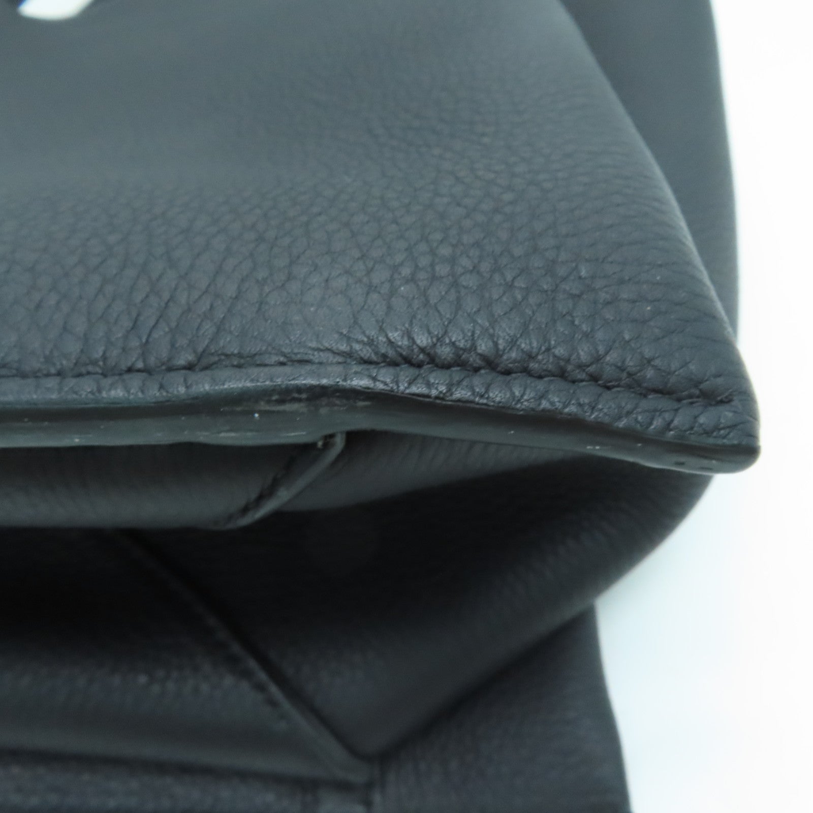 CELINE 牛皮皮革Frifold Tote銀扣手挽袋/肩背袋黑色