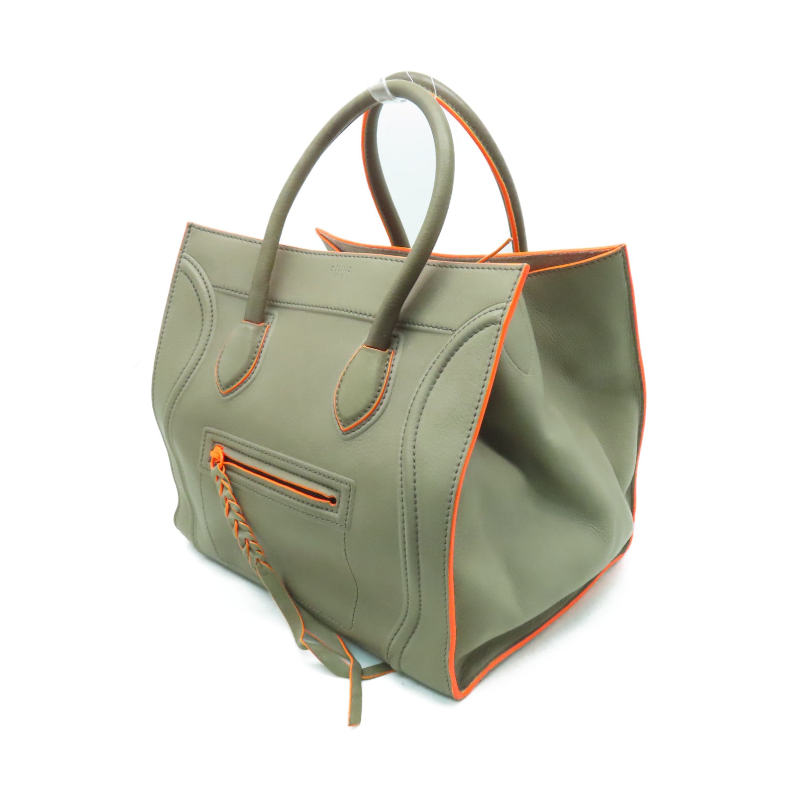 CELINE 牛皮皮革Luggage Phantom手挽袋米色