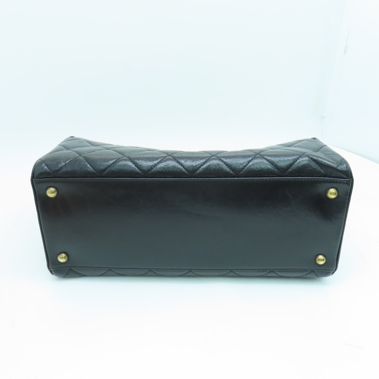CHANEL 菱格Caviar皮革Tote Bag金扣手挽袋黑色