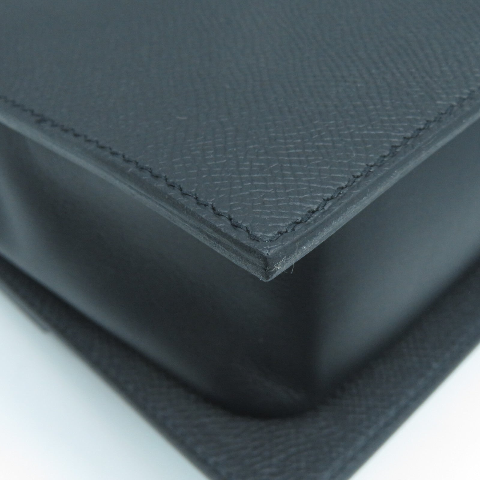 HERMES Swift皮革Sacabar 24銀扣肩背袋Noir黑色
