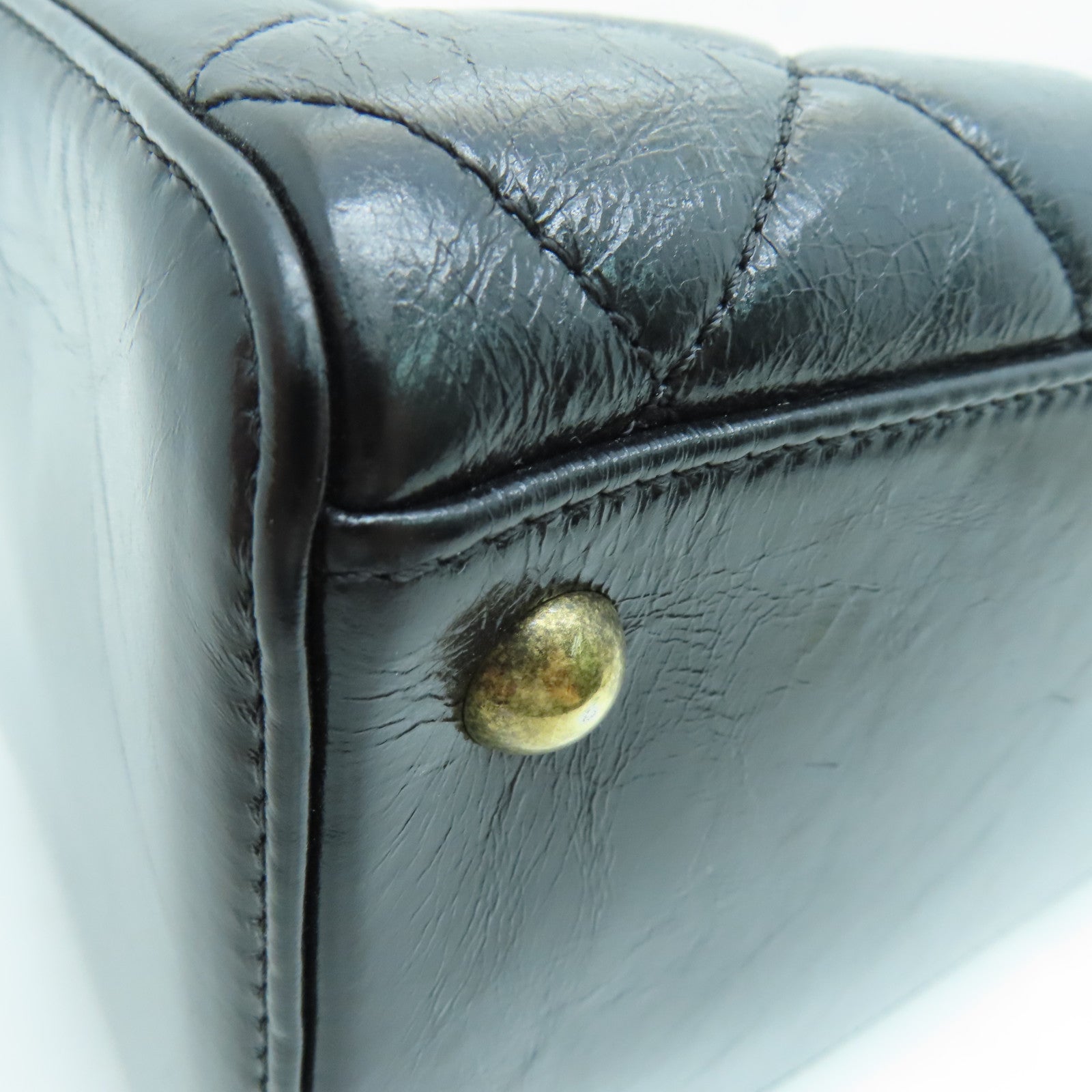 CHANEL 菱格Caviar皮革Tote Bag金扣手挽袋黑色