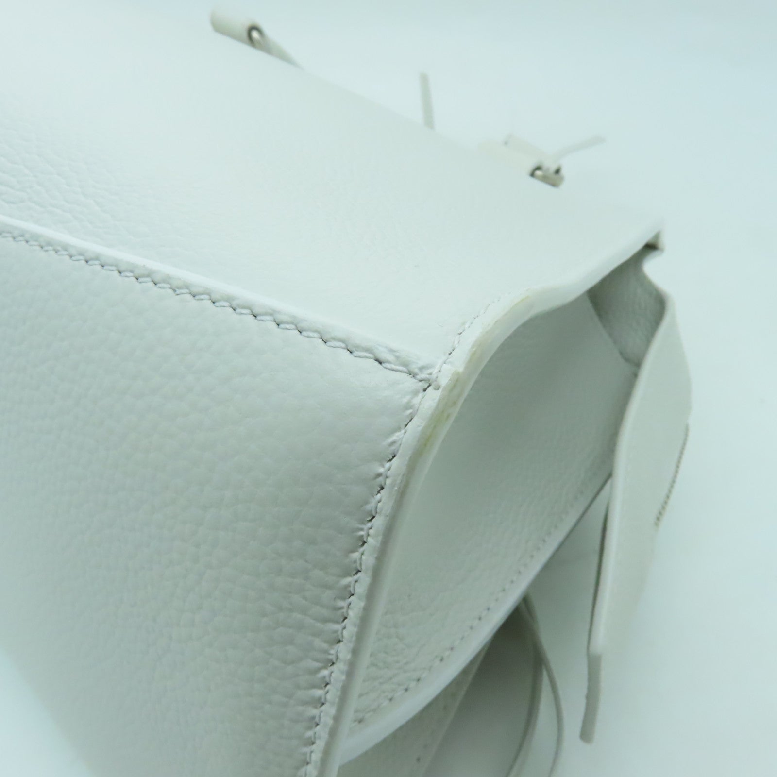 BALENCIAGA 牛皮皮革Neo Classic City S Bag銀扣手挽肩背兩用袋白色