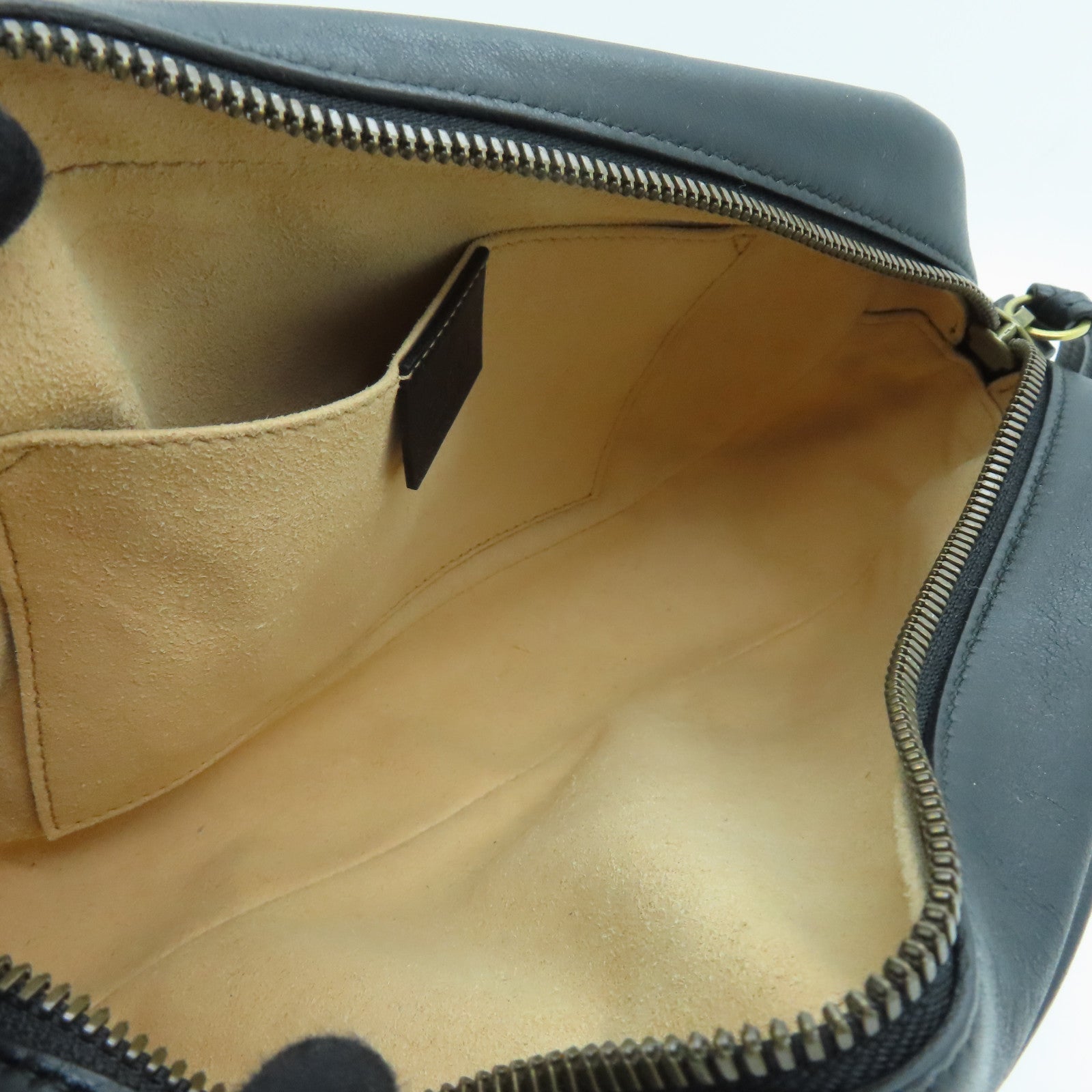 GUCCI Calfskin Leather GG Marmont Gold Buckle Shoulder Bag Black