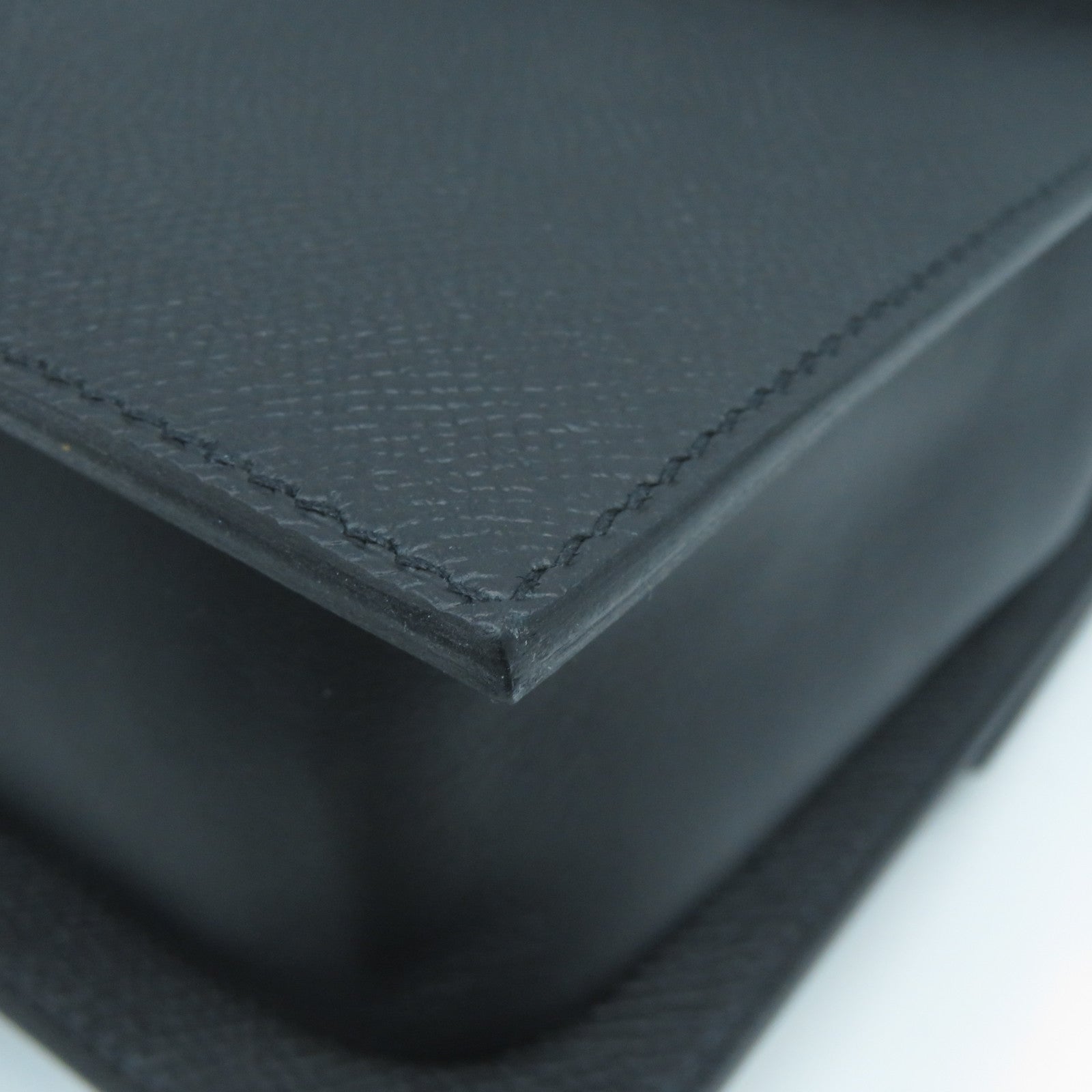 HERMES Swift皮革Sacabar 24銀扣肩背袋Noir黑色