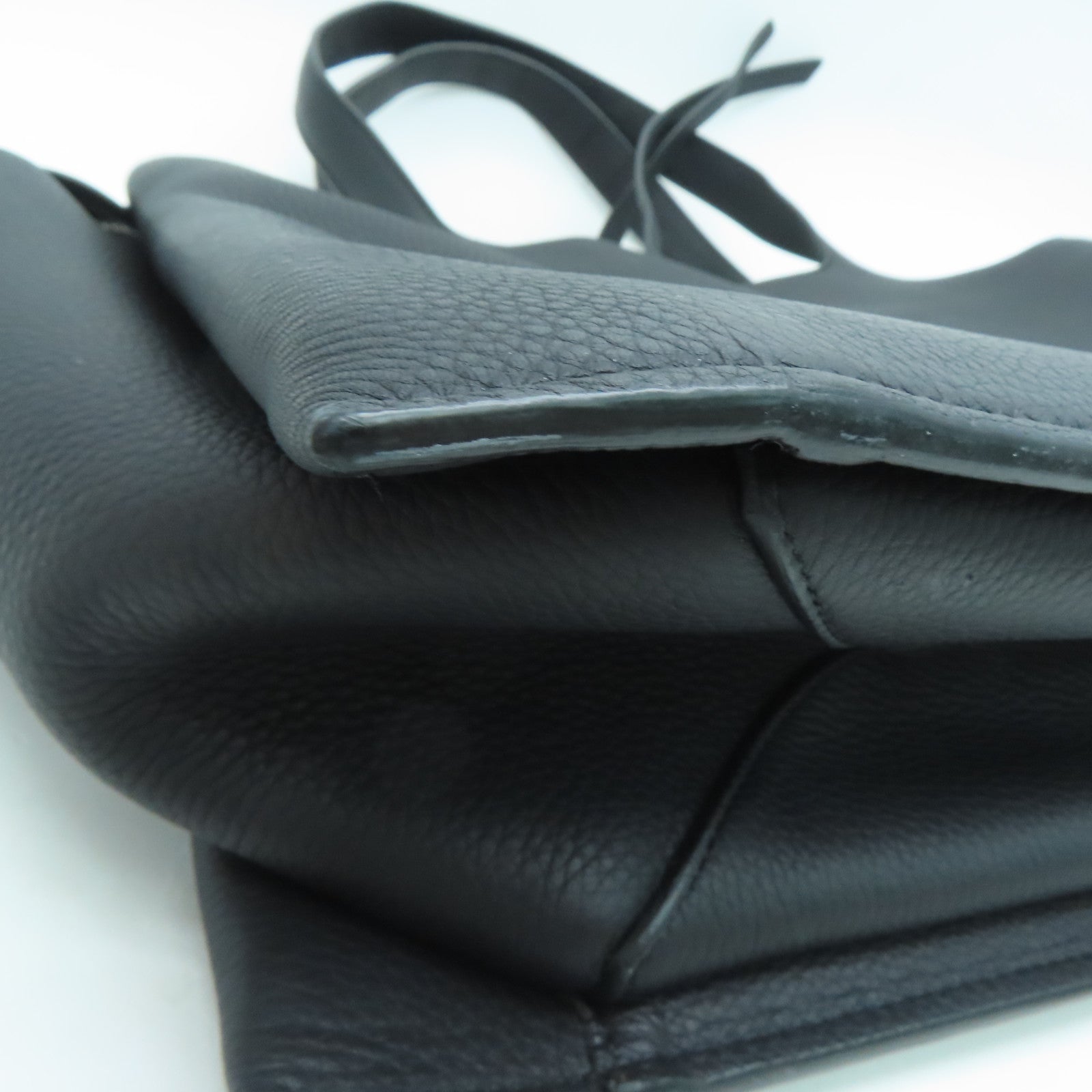 CELINE 牛皮皮革Frifold Tote銀扣手挽袋/肩背袋黑色