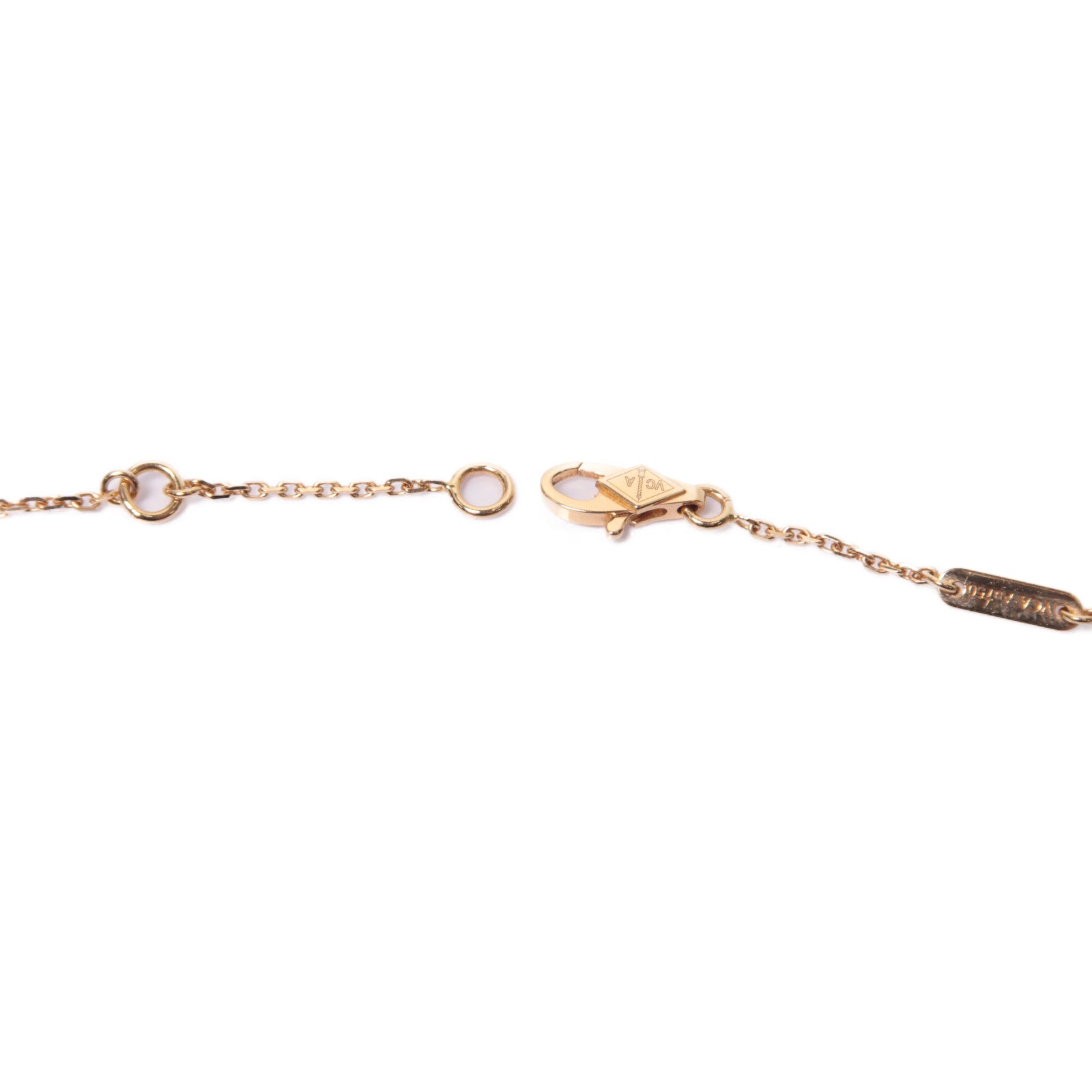 Van Cleef & Arpels 18K玫瑰金/紅玉髓Vintage Alhambra項鍊金色/紅色