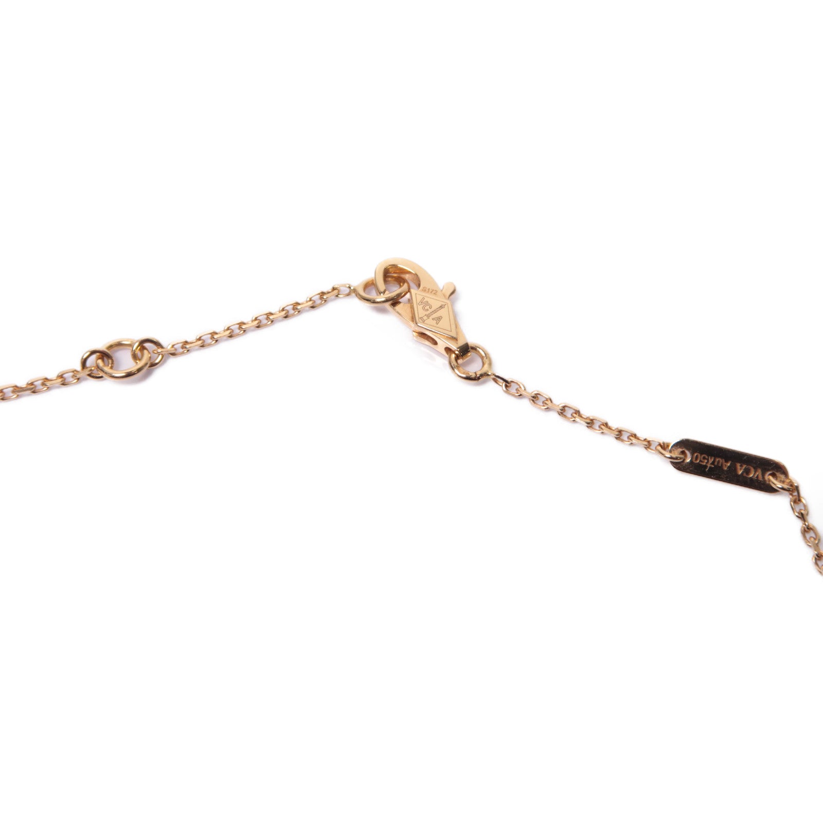 Van Cleef & Arpels 18K玫瑰金/紅玉髓Vintage Alhambra項鍊金色/紅色