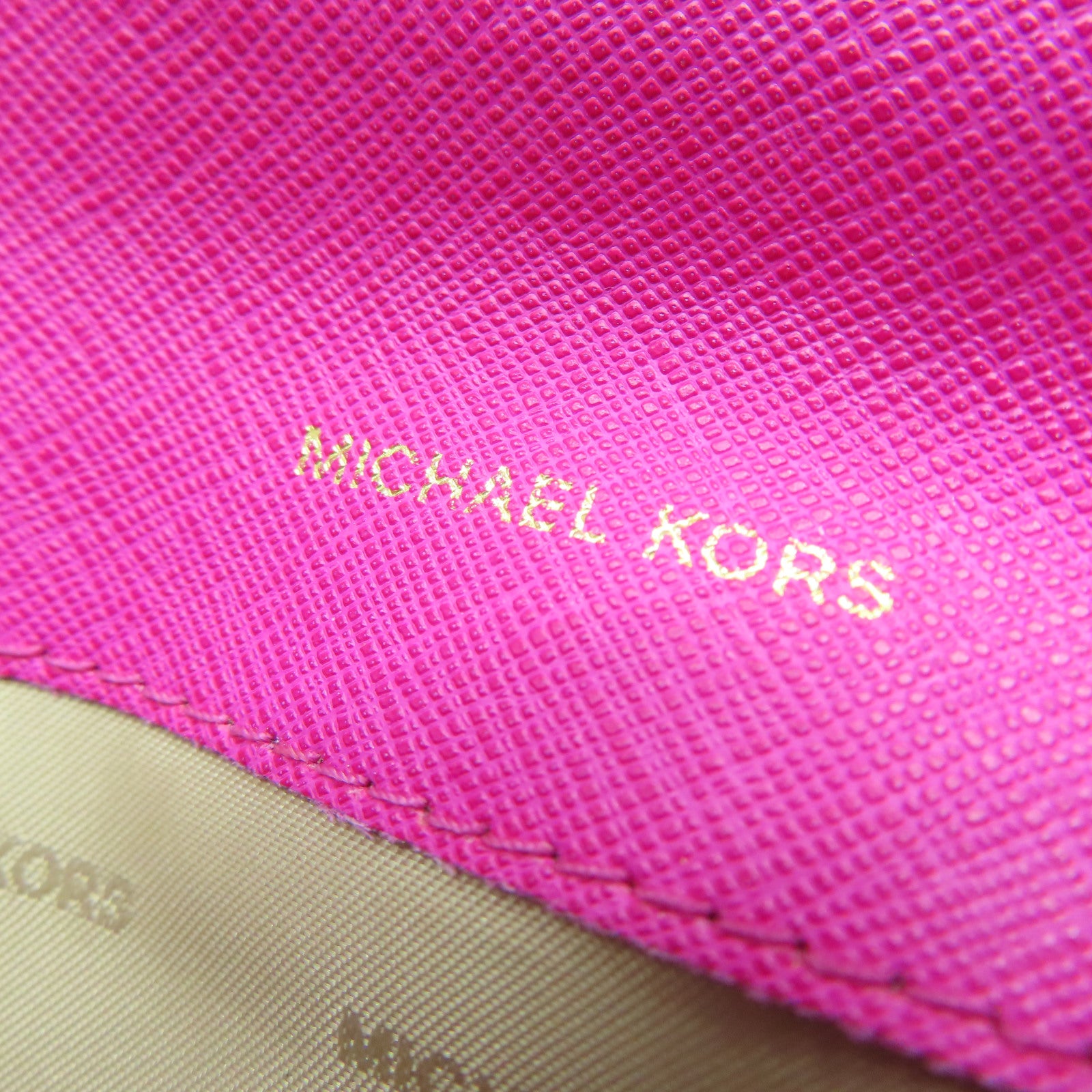 Michael Kors 皮革Long Wallet金扣長錢包粉紅色
