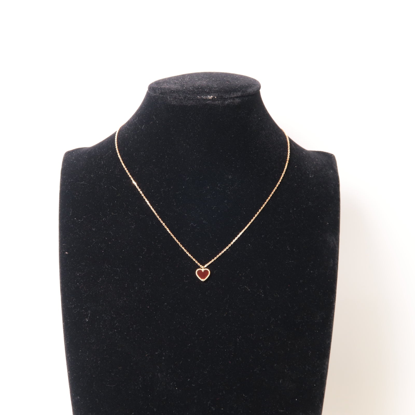 Van Cleef & Arpels 18K玫瑰金/紅玉髓Vintage Alhambra項鍊金色/紅色