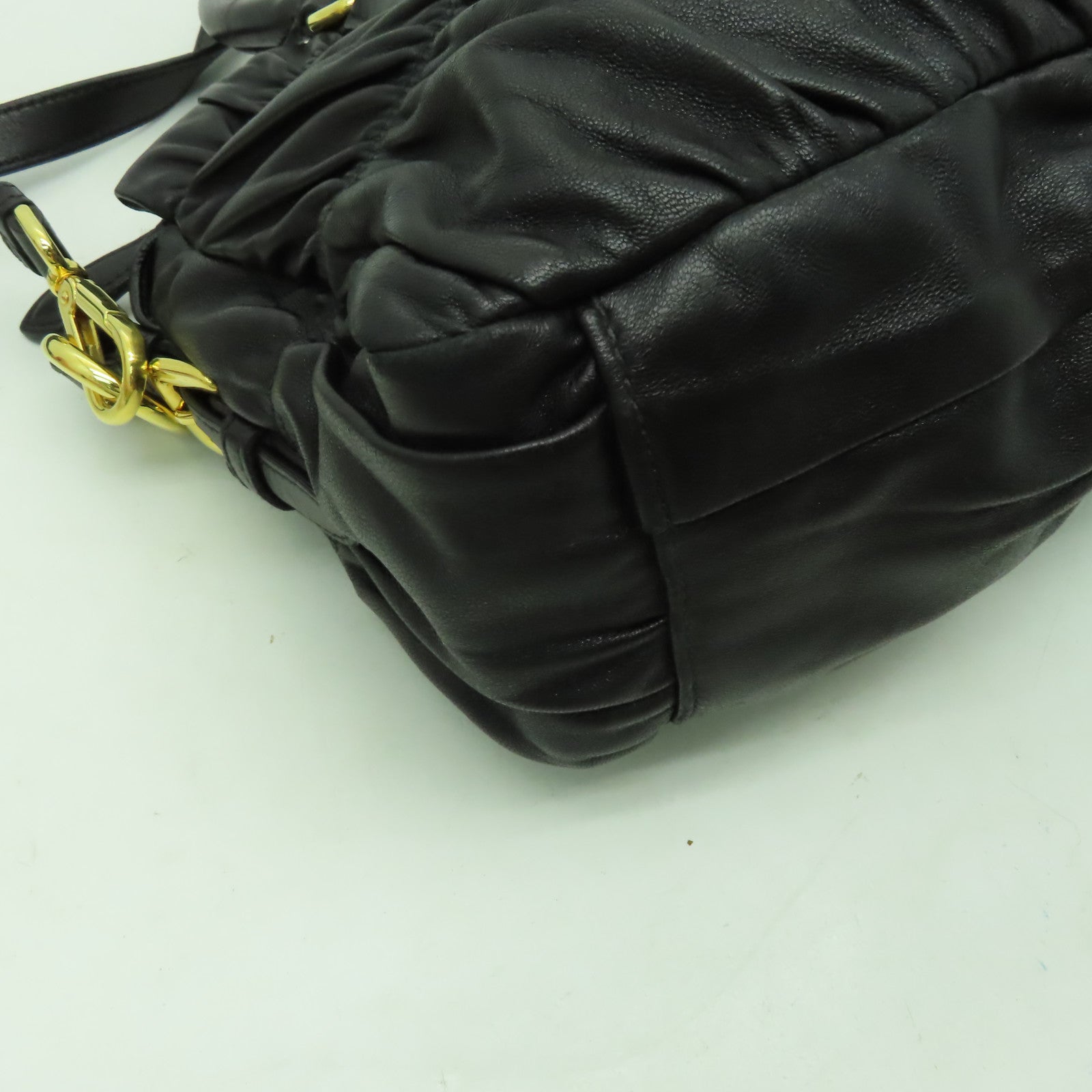 PRADA 牛皮皮革2 Way Shoulder金扣手挽肩背兩用袋黑色