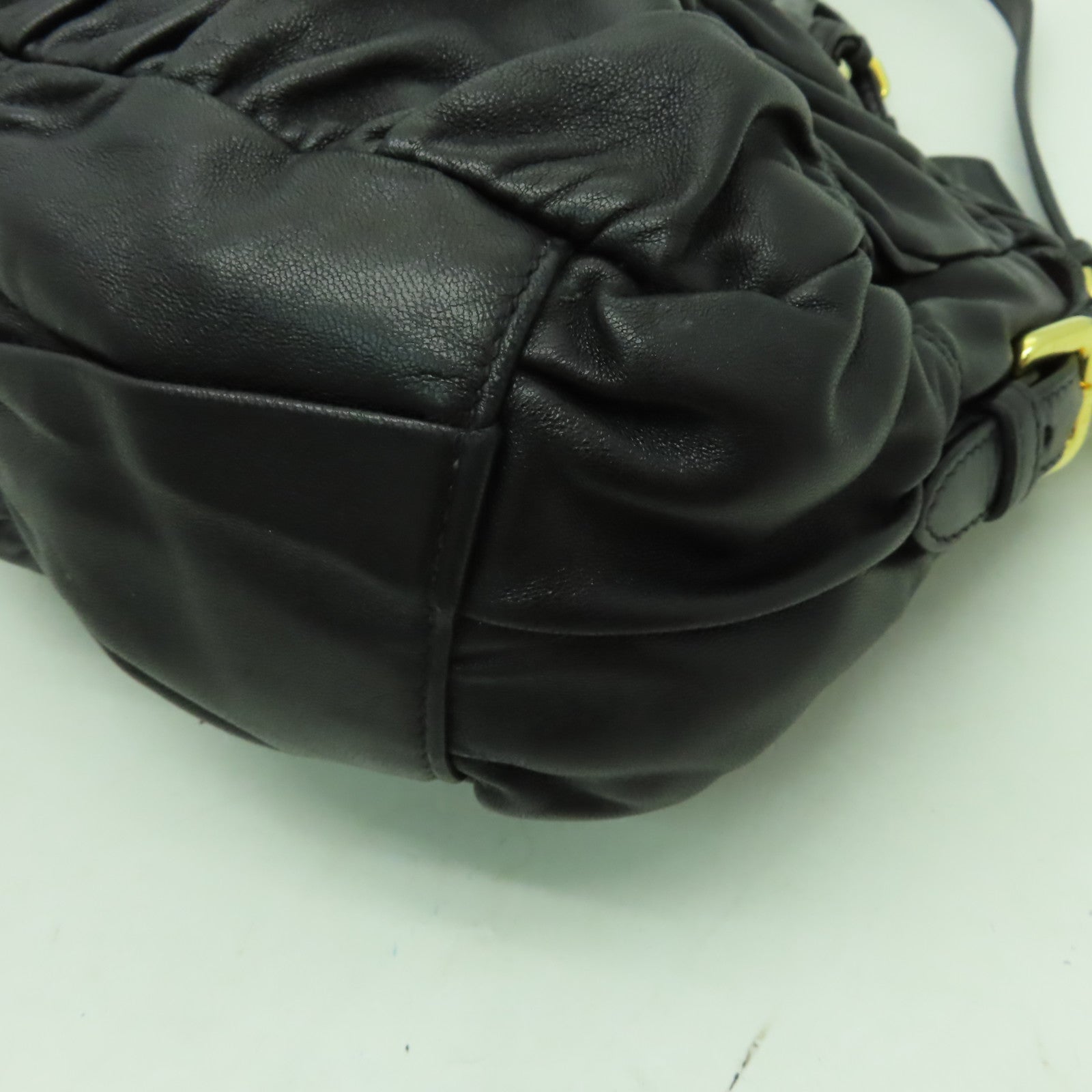 PRADA 牛皮皮革2 Way Shoulder金扣手挽肩背兩用袋黑色