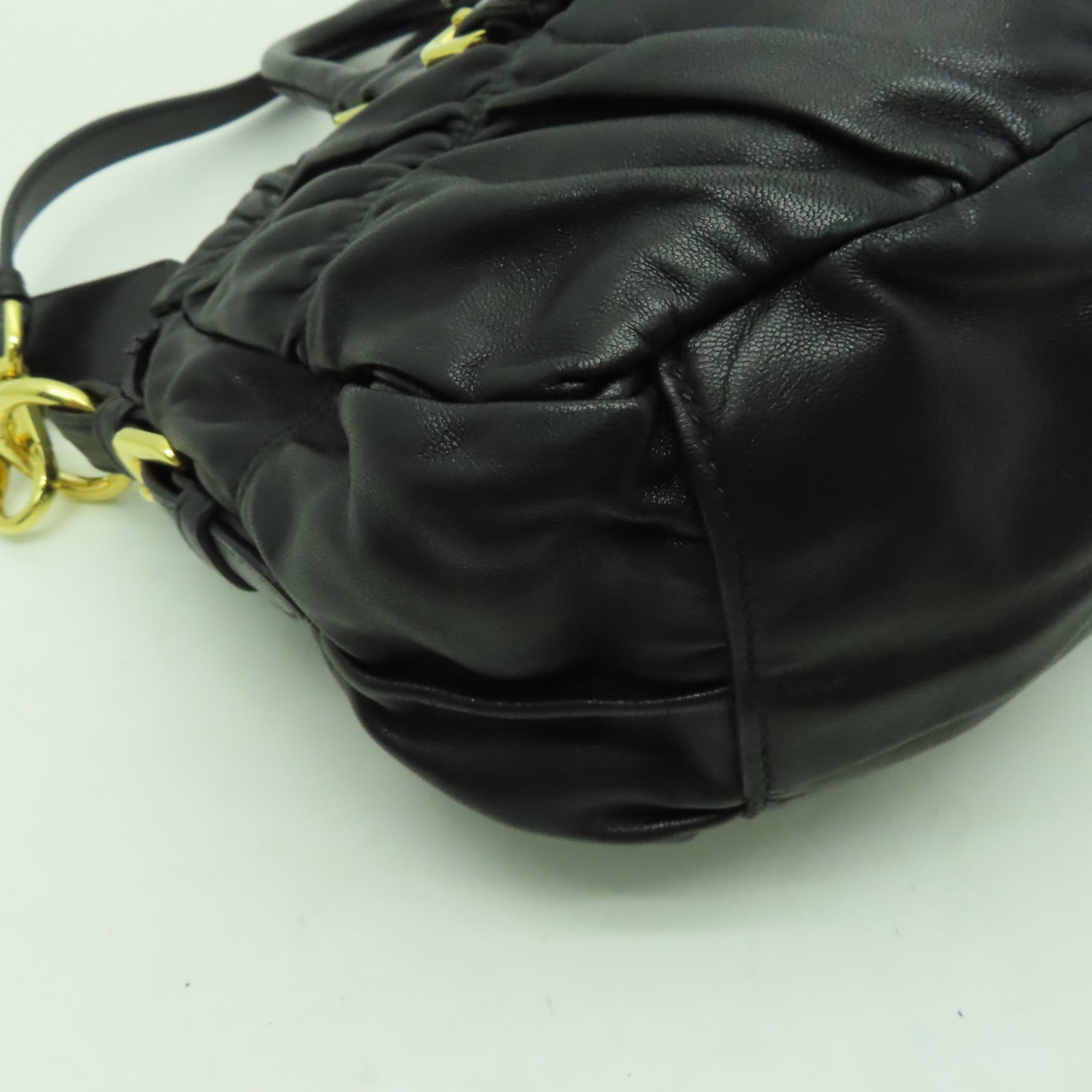 PRADA 牛皮皮革2 Way Shoulder金扣手挽肩背兩用袋黑色