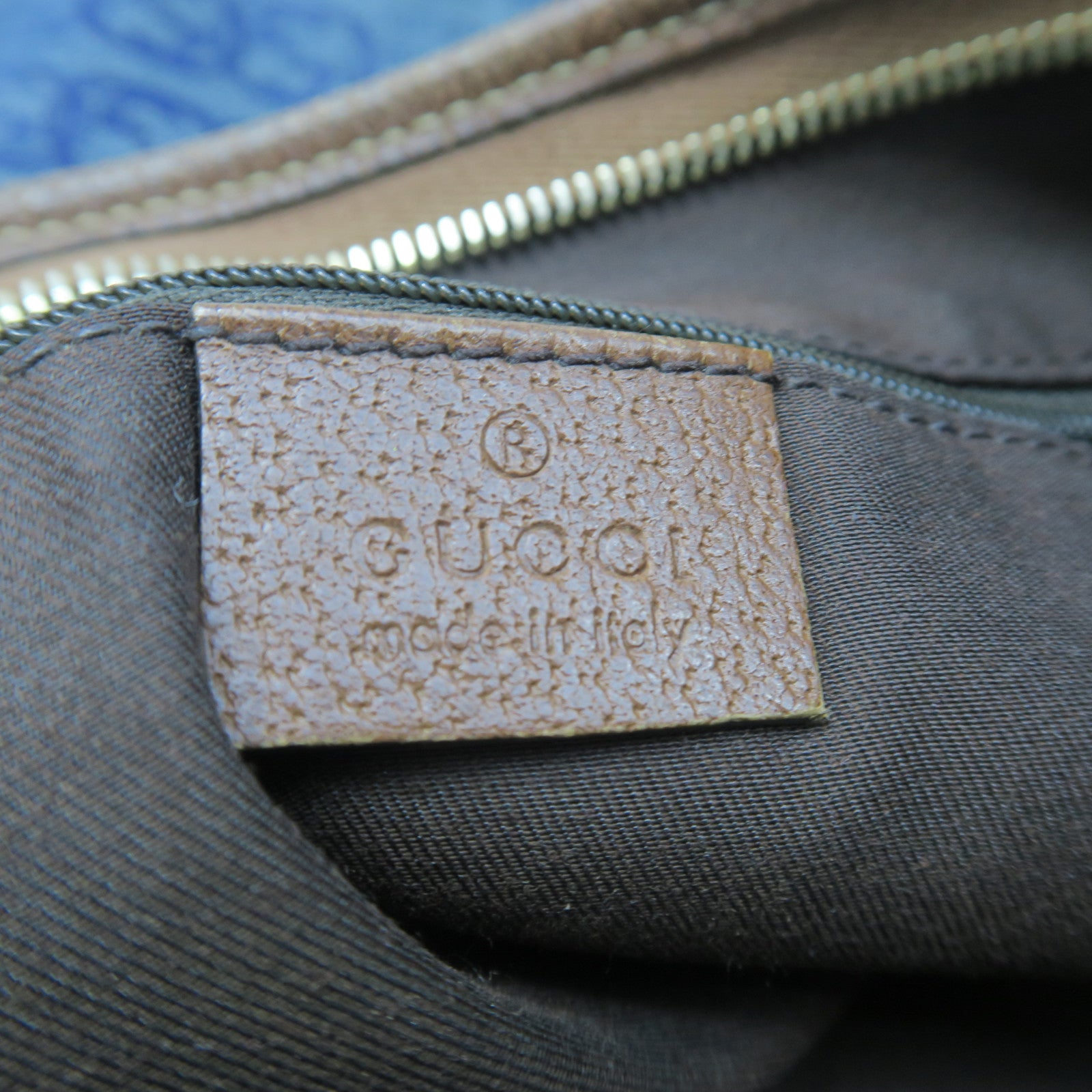 GUCCI 【激減優惠】帆布/牛皮皮革Shoulder Bag金扣肩背袋藍色