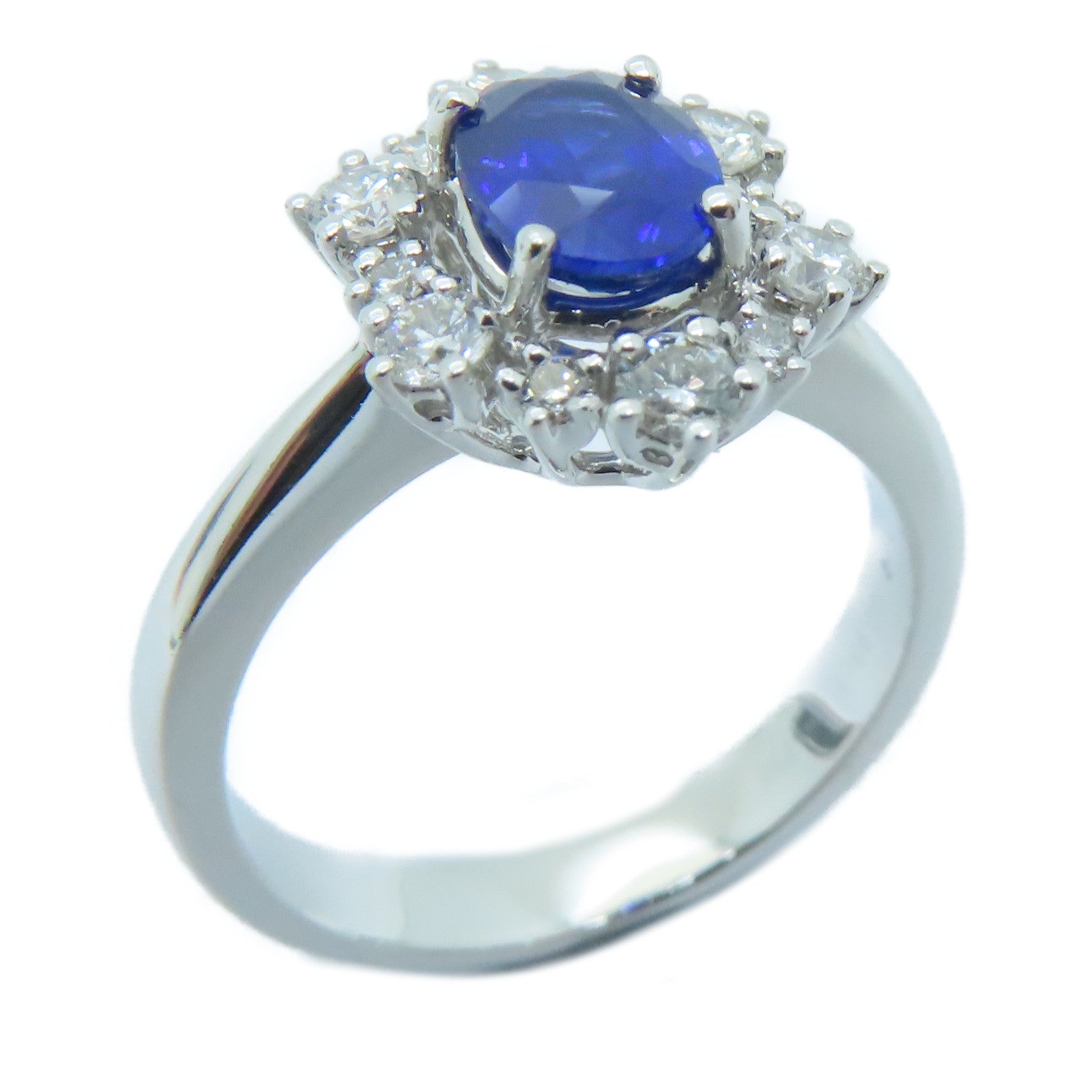 JEWELRY 18K白金Sapphire Ring蓝宝石戒指US#6