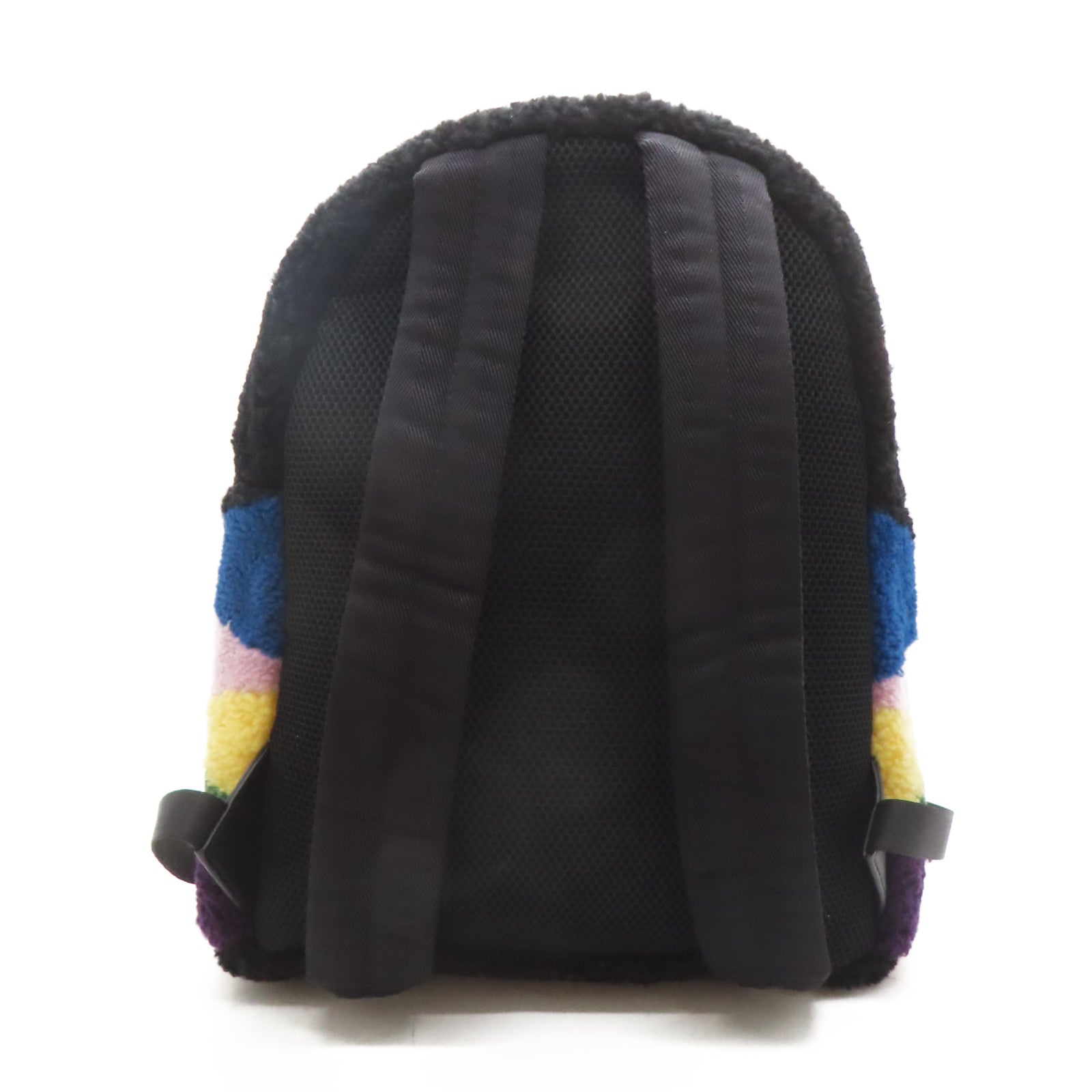 FENDI 毛茸Backpack銀扣背包彩色