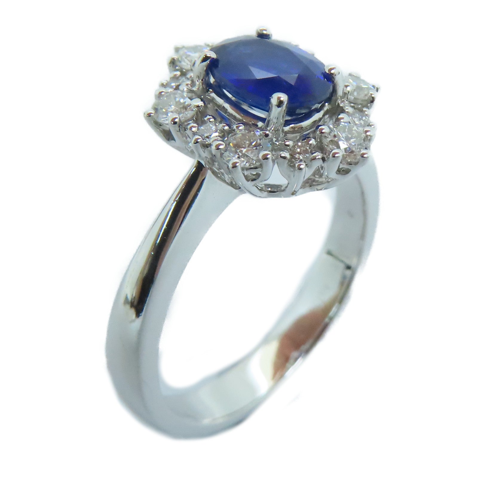JEWELRY 18K白金Sapphire Ring蓝宝石戒指US#6