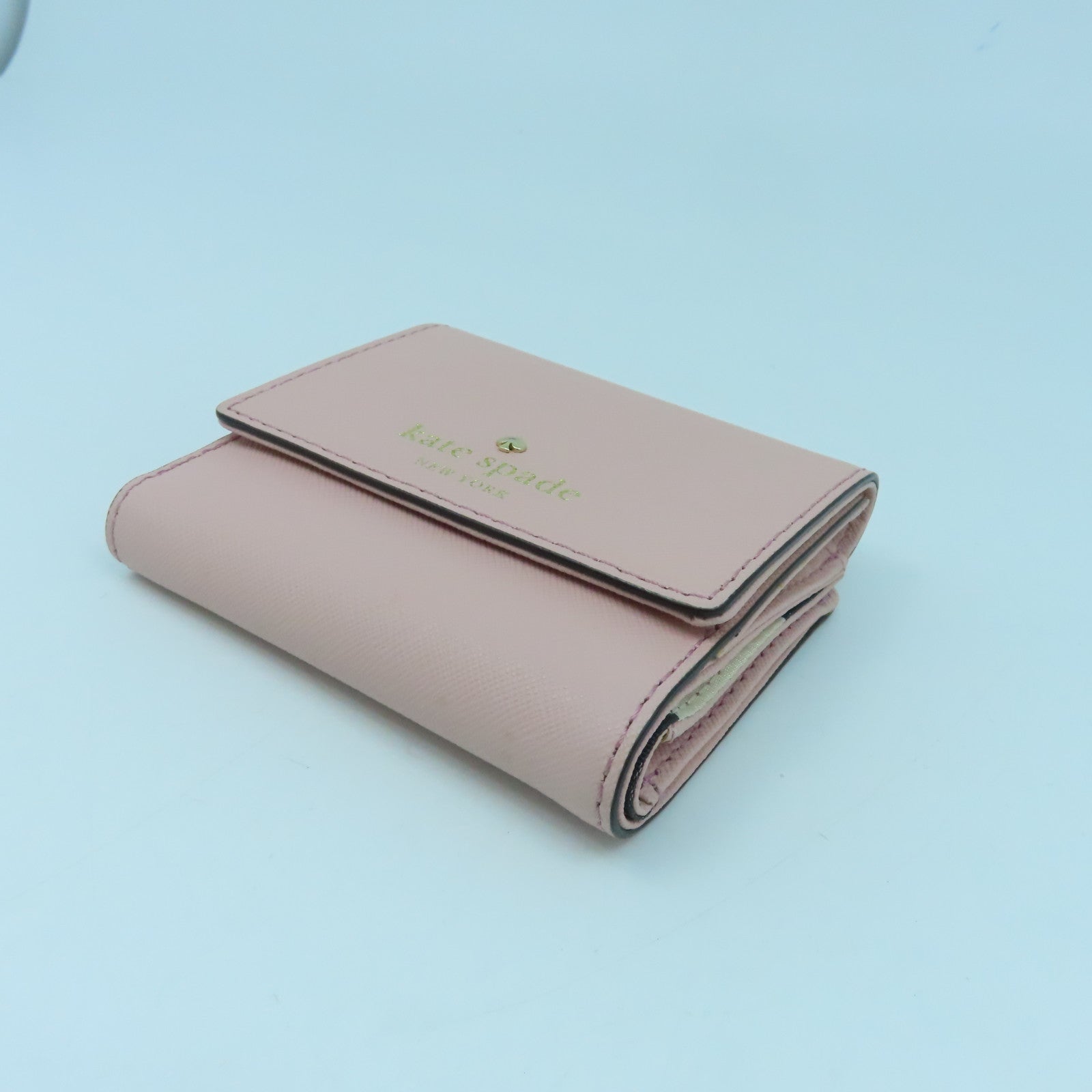 Kate Spade 牛皮皮革Wallet金扣錢包粉紅色