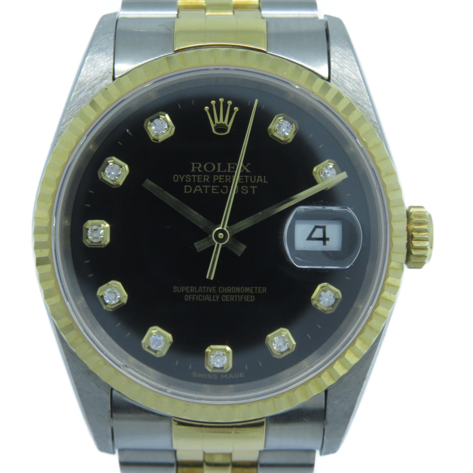 ROLEX 18K黃金Datejust 36mm不鏽鋼手錶自動機芯黑色