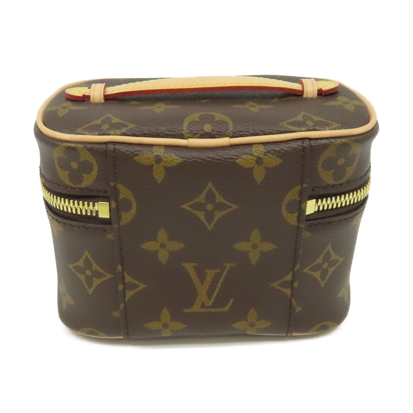 LOUIS VUITTON Monogram Nice Nano Toiletry Pouch金扣手拿包啡色