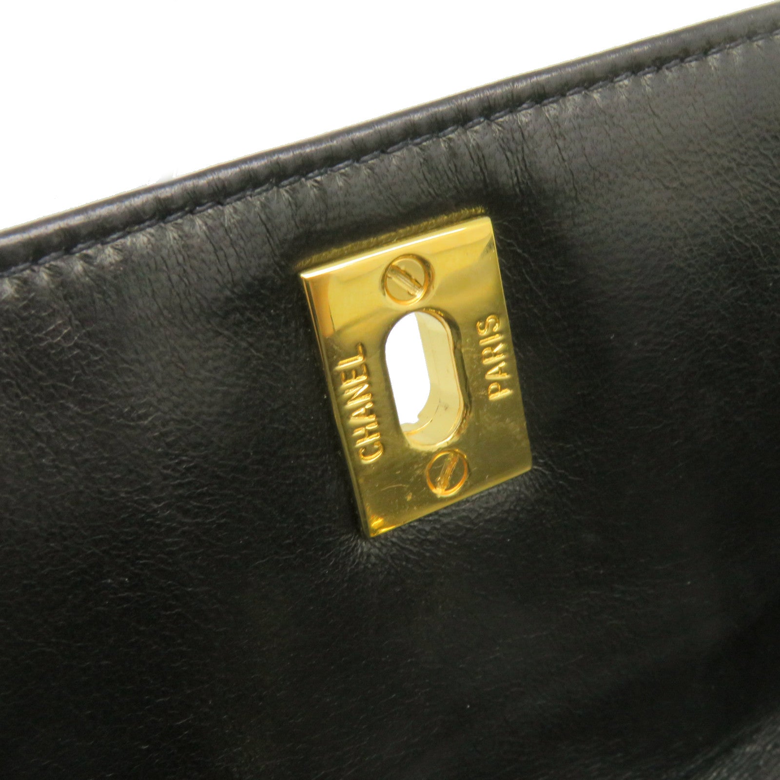 CHANEL 【激減優惠】羊皮皮革Chain Shoulder Bag金扣鏈帶肩背袋黑色