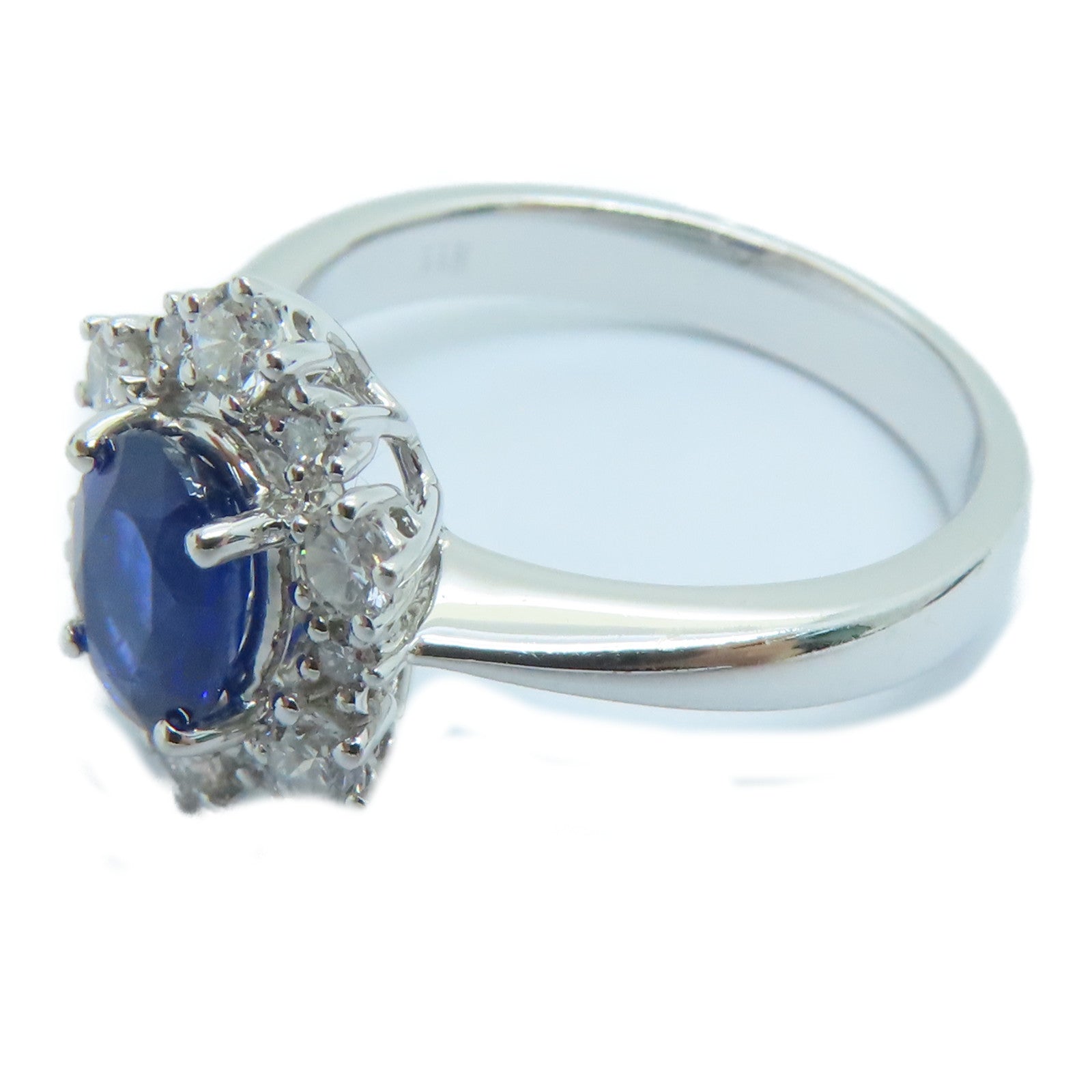 JEWELRY 18K白金Sapphire Ring蓝宝石戒指US#6