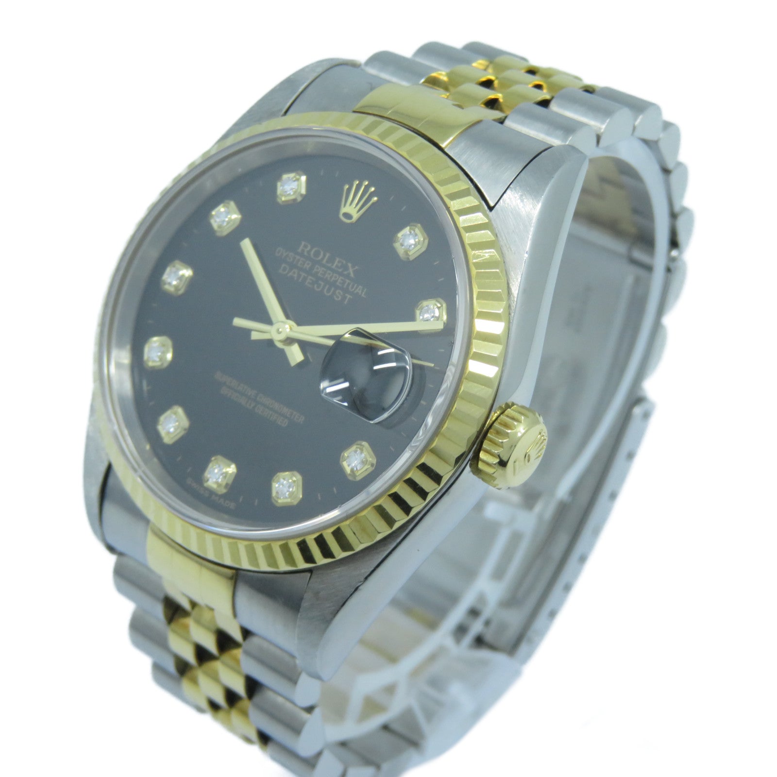 ROLEX 18K黃金Datejust 36mm不鏽鋼手錶自動機芯黑色