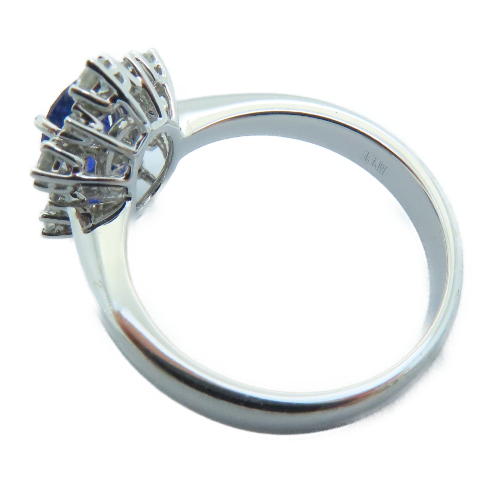 JEWELRY 18K白金Sapphire Ring蓝宝石戒指US#6