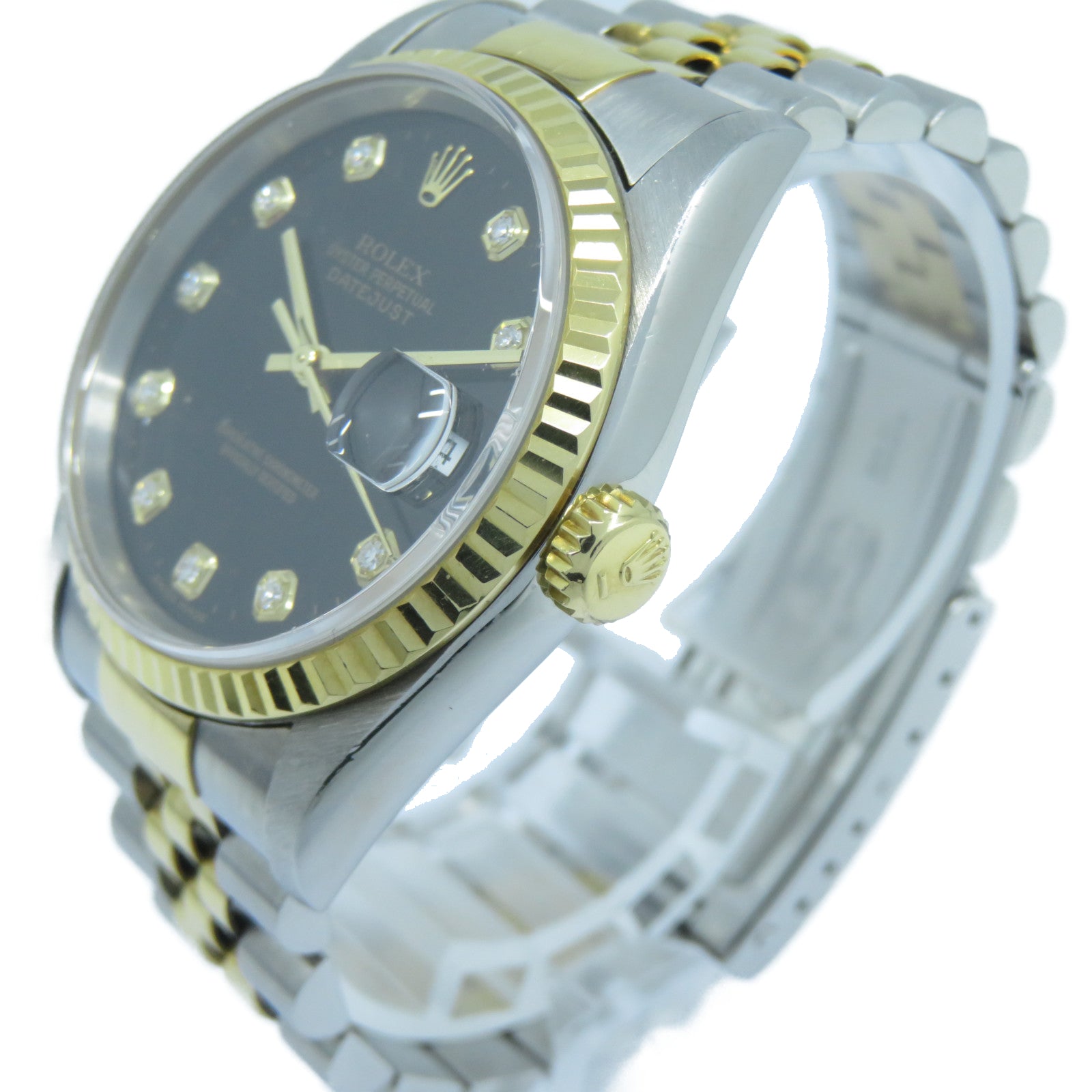 ROLEX 18K黃金Datejust 36mm不鏽鋼手錶自動機芯黑色